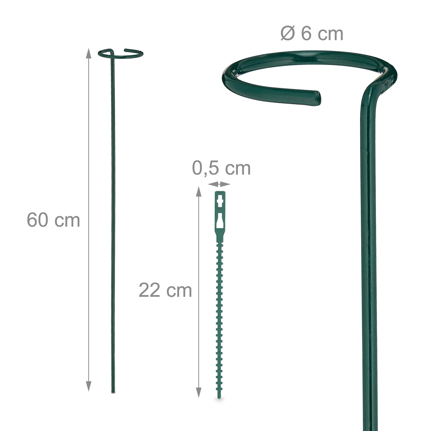 Plant supports in metal, 6-pack
