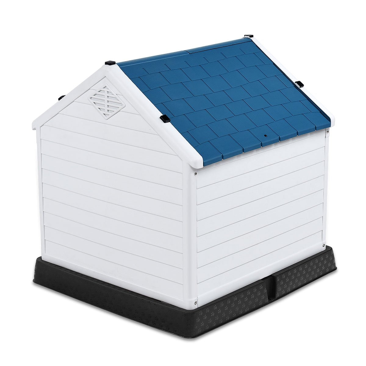 Plastic Dog House Pet Supplies Dog House for Garden 87.7 x 78.5 x 81.5 cm White + Blue