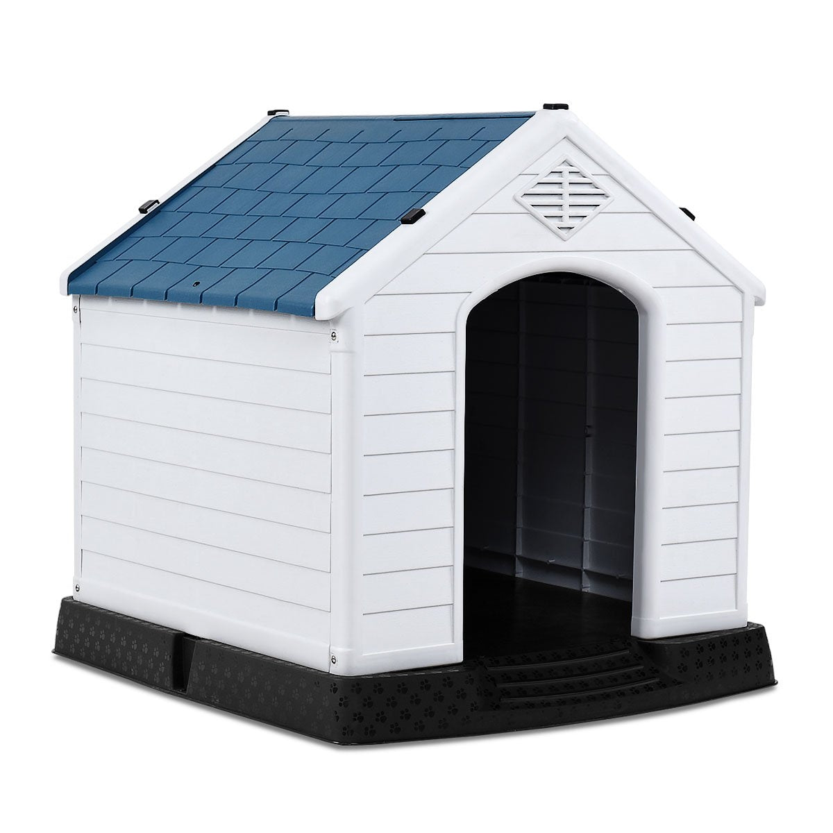 Plastic Dog House Pet Supplies Dog House for Garden 87.7 x 78.5 x 81.5 cm White + Blue