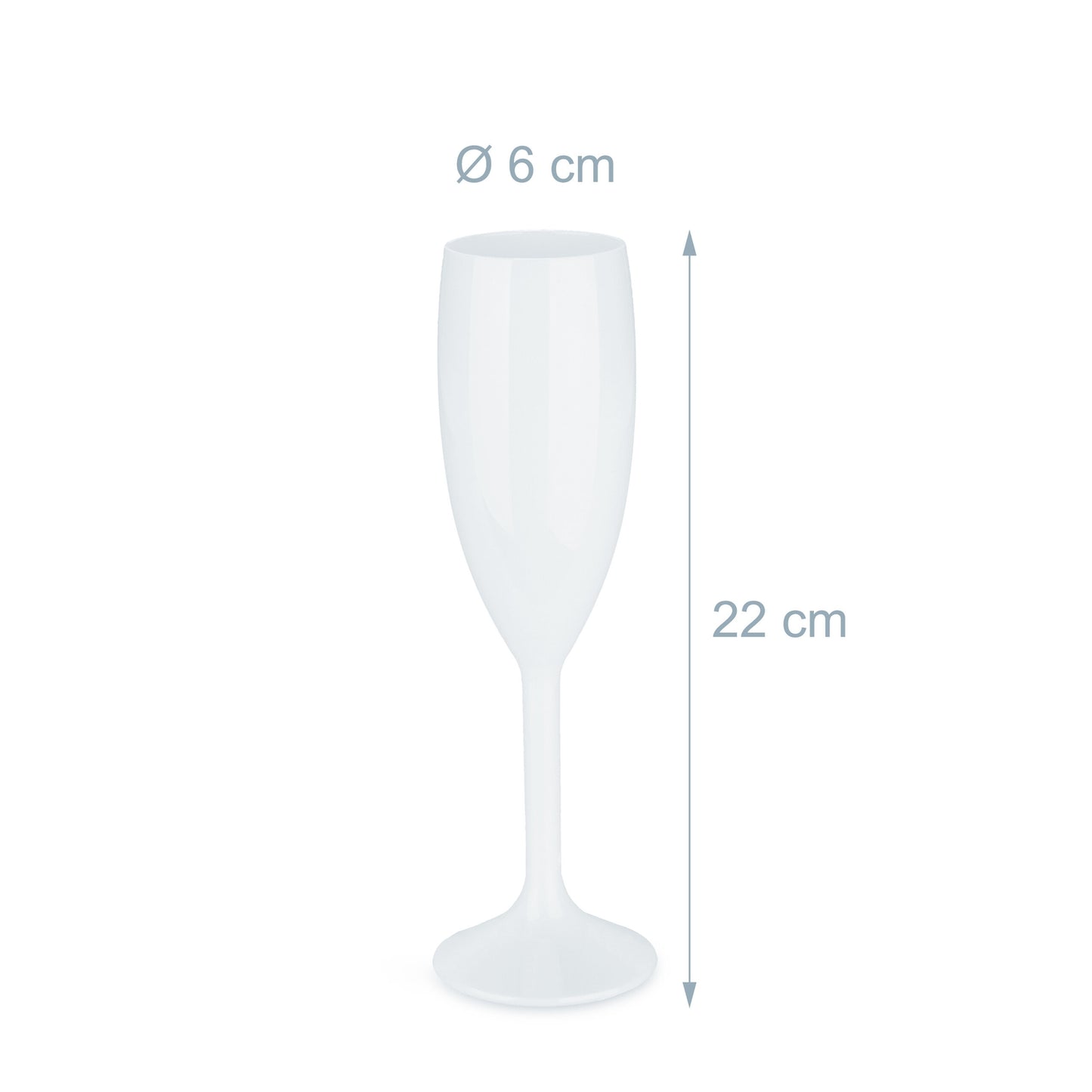 Plastic champagne glasses, set of 6