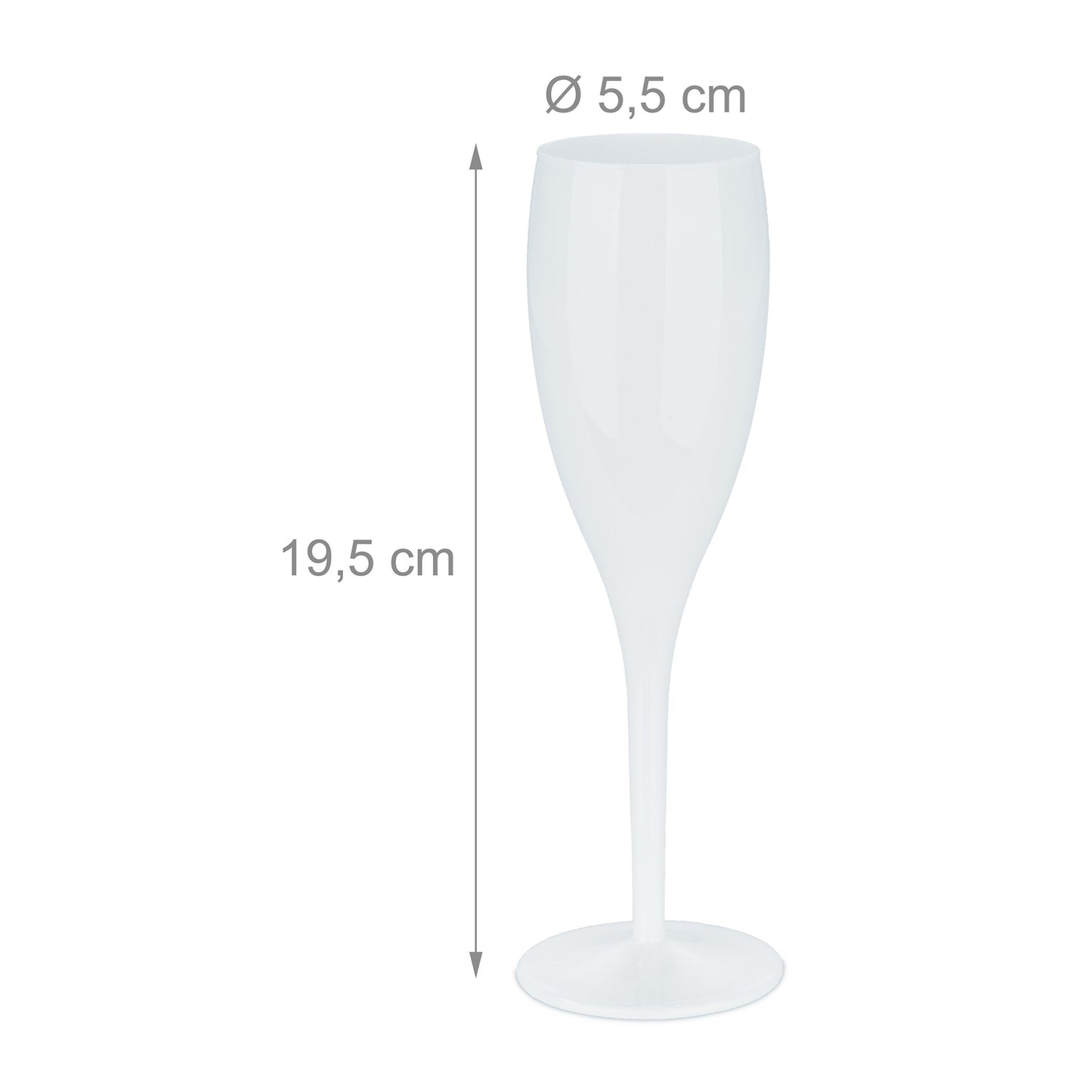 Plastic champagne glasses, set of 6