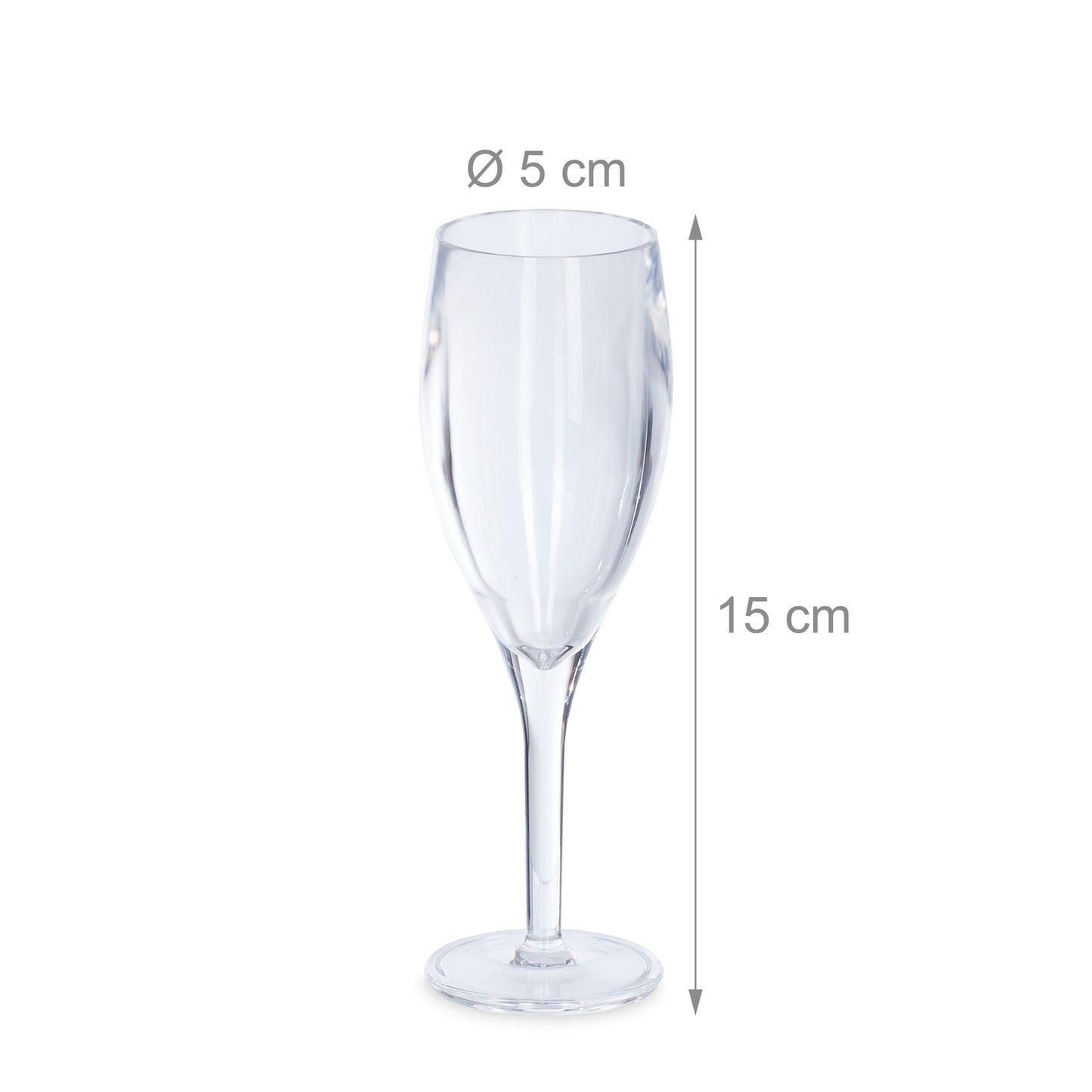 Plastic champagne glasses, set of 6