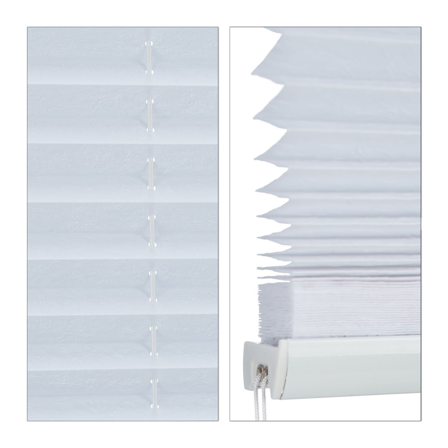 Pleated blind white without drilling