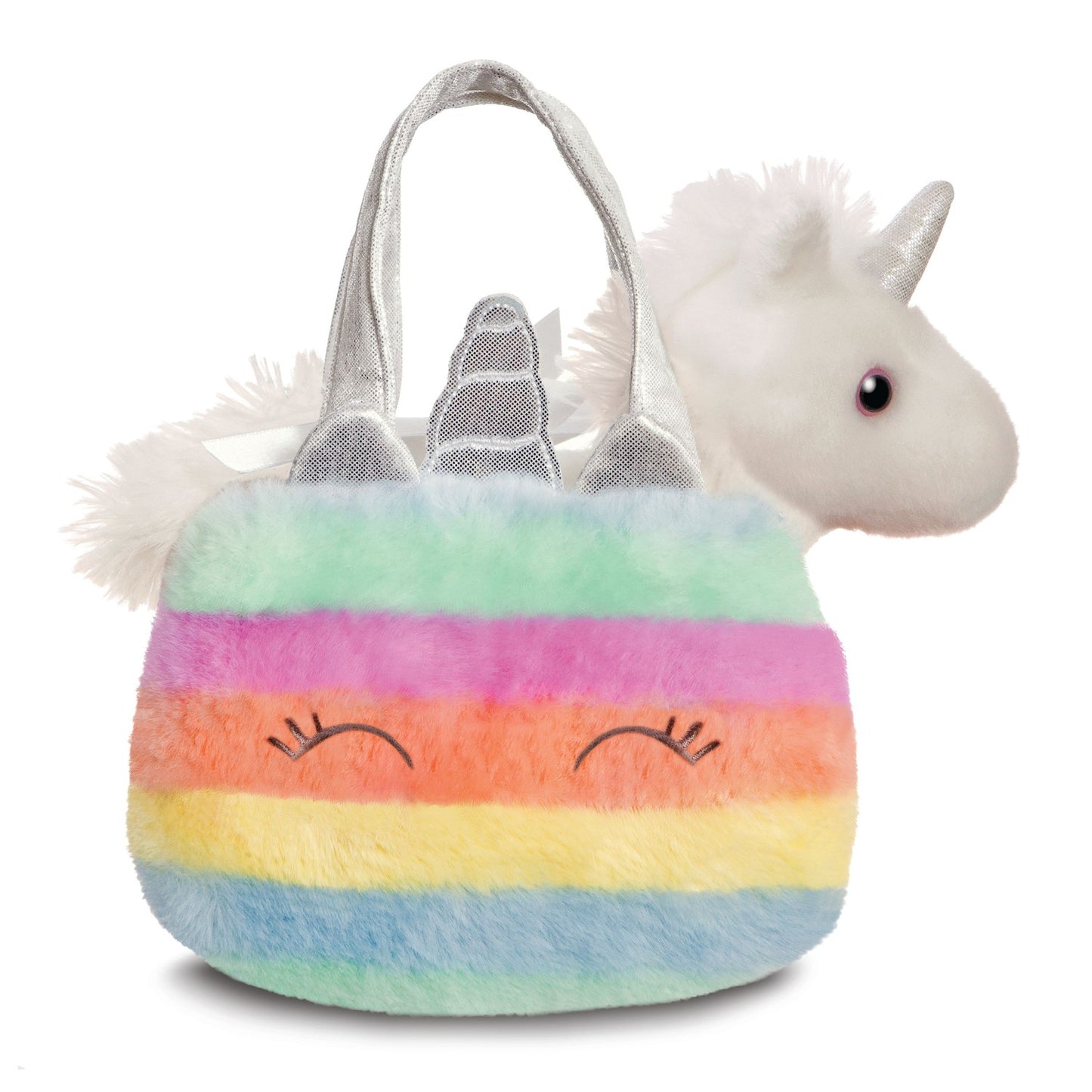 Plush Unicorn Toy in Bag, 20 cm Size