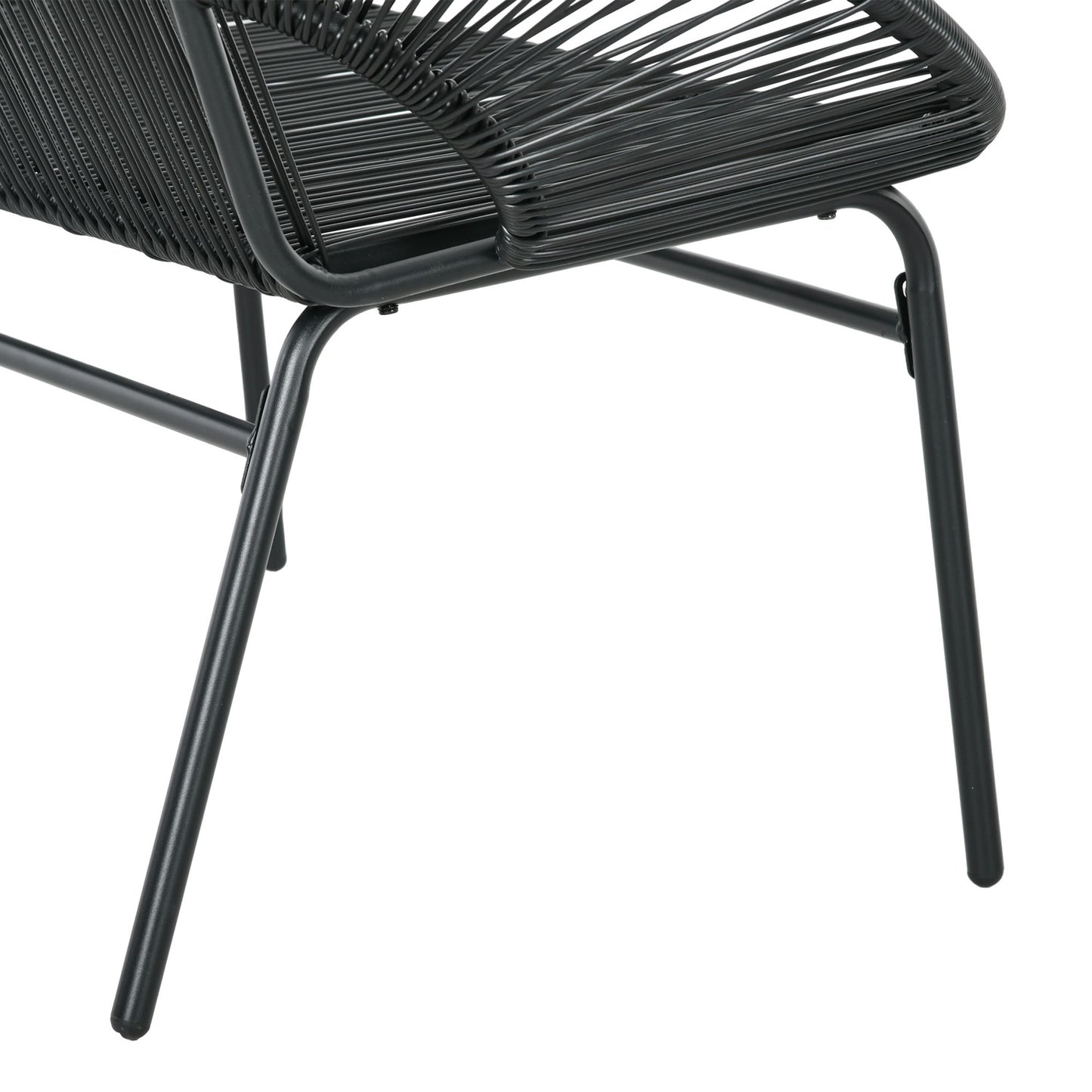 Black poly rattan 2-seater garden bench, 260 kg capacity