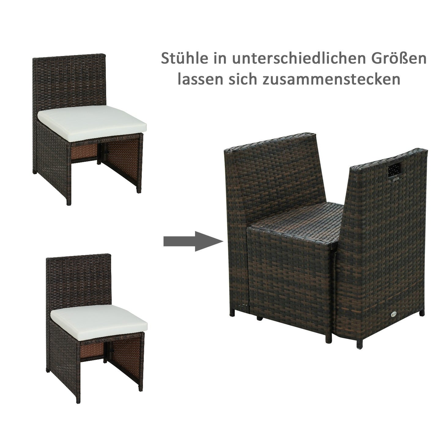 5-piece garden furniture in poly rattan - weatherproof