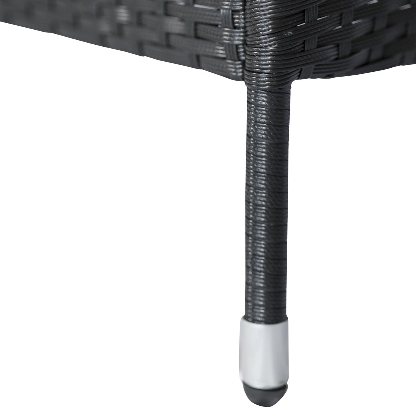 Garden sofa 2-seater polyrattan with table, black