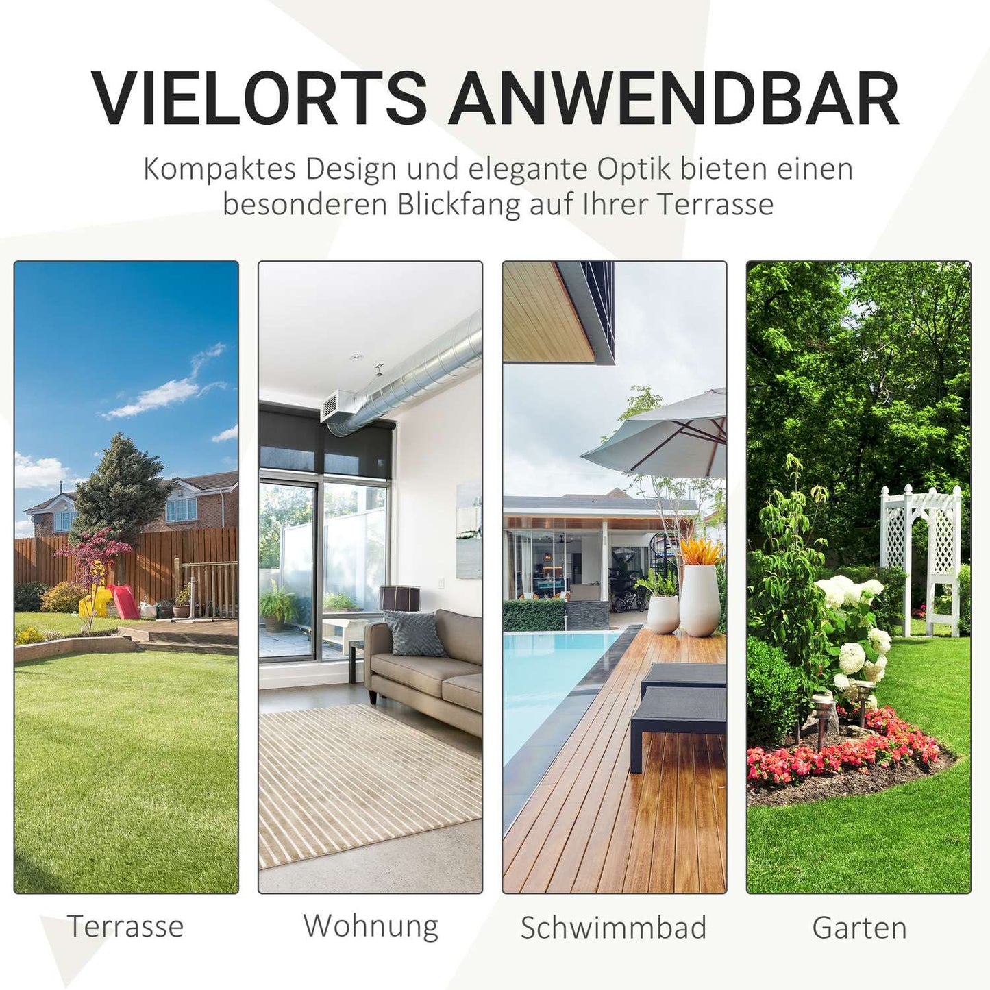 Outdoor Polyrattan Sun Island - folding canopy, cream 171x180x155cm