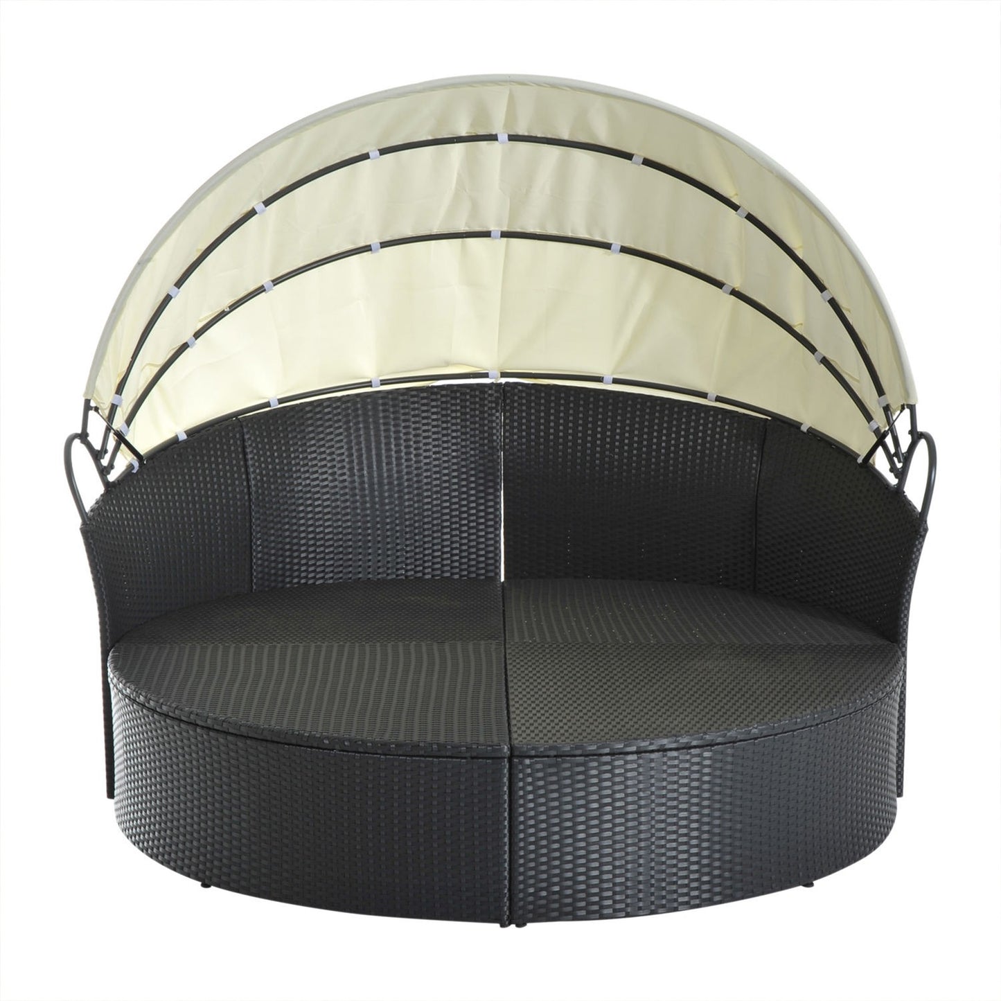 Outdoor Polyrattan Sun Island - folding canopy, cream 171x180x155cm