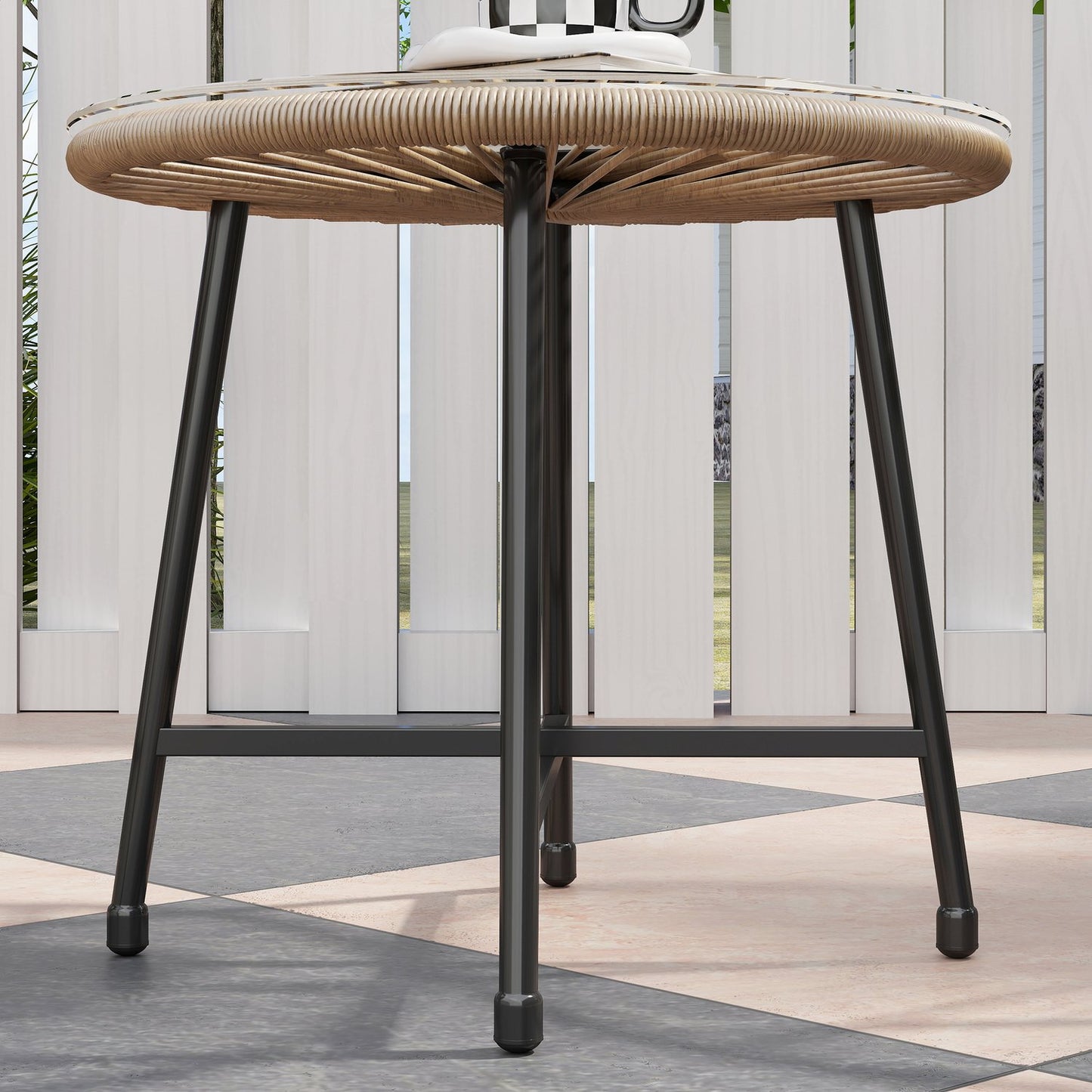 Polyrattan Outdoor Lounge Set, 3-piece, weatherproof