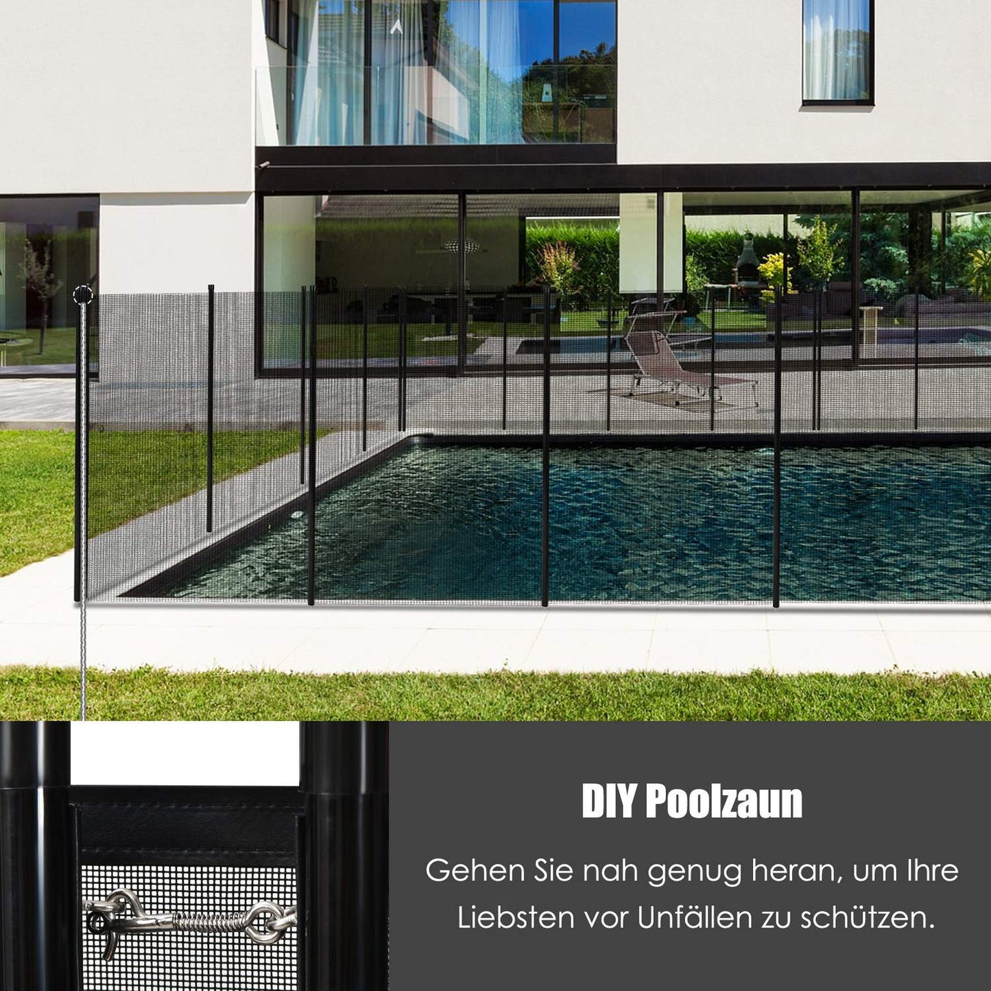 Pool fence, child protection fence, protective fence, pool protection fence, pond fence 366 x 122 cm