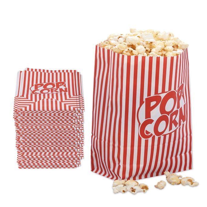 Popcorn bags with retro motifs - 48 pcs