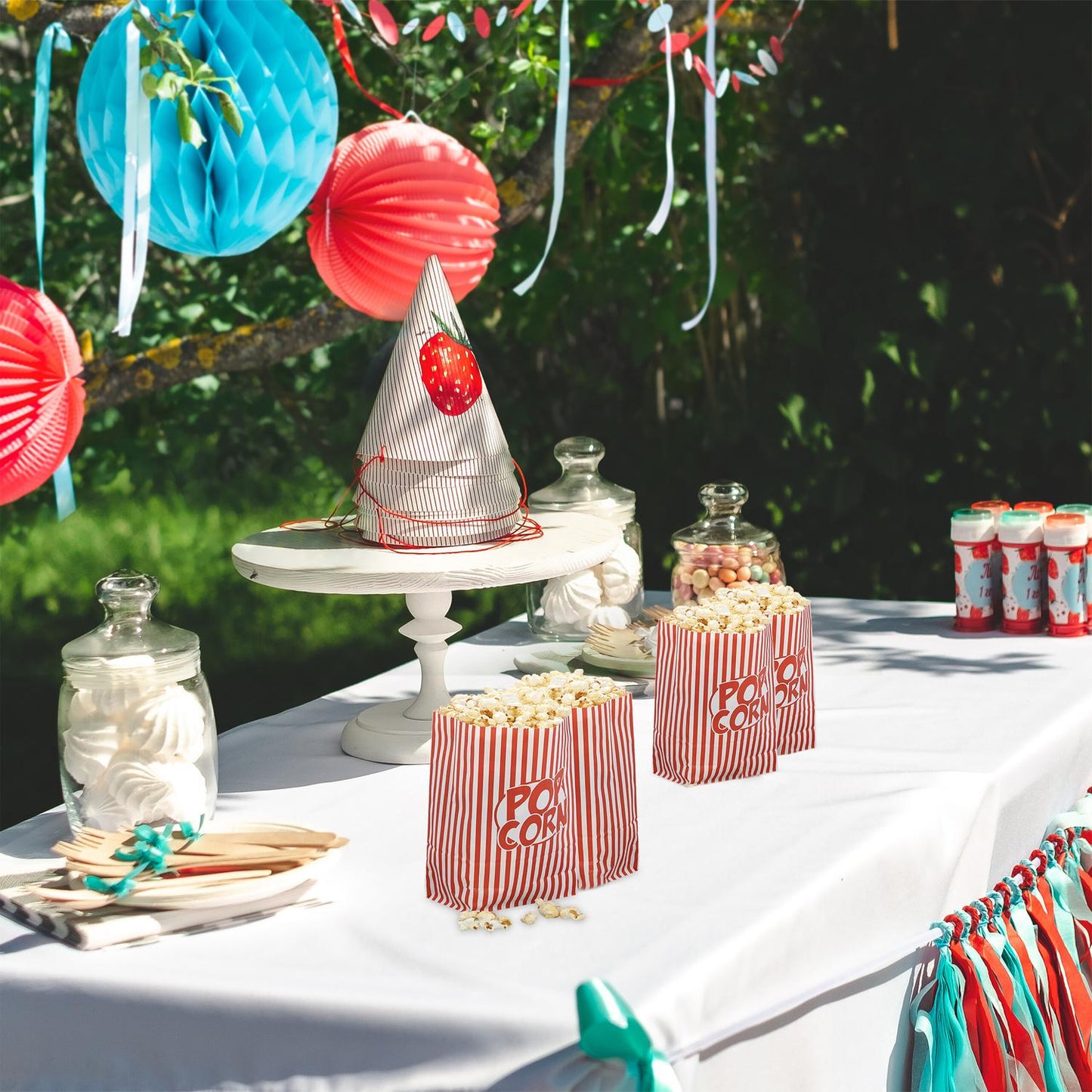 Popcorn bags with retro motifs - 48 pcs