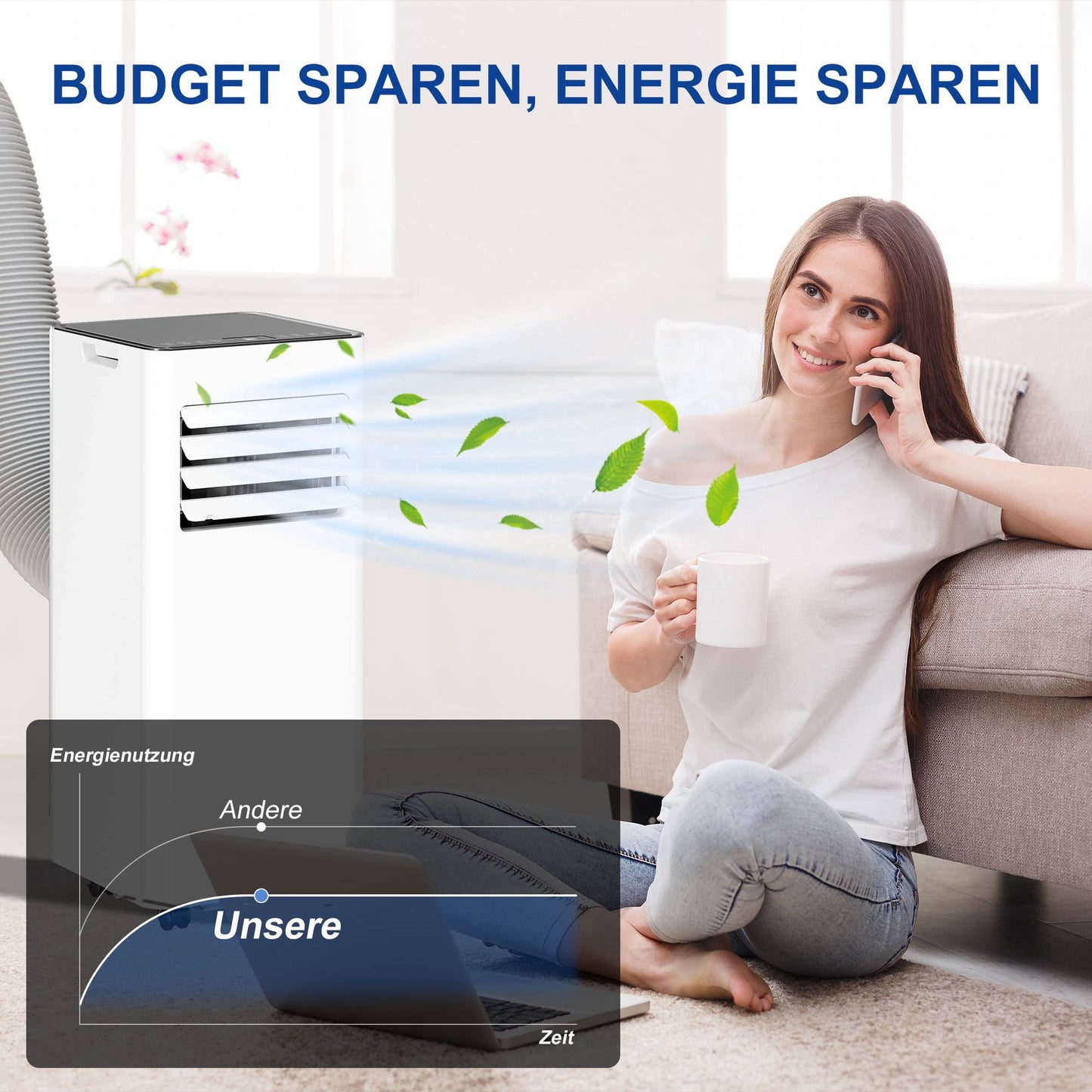 Portable Air Conditioner, 7,000 BTU, 3-in-1 System