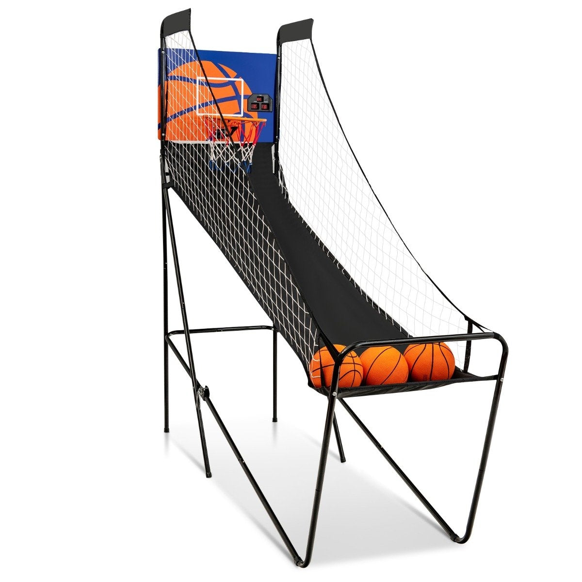 Portable Arcade Basketball Game Basketball Machine for Kids 208 x 62 x 207 cm Black