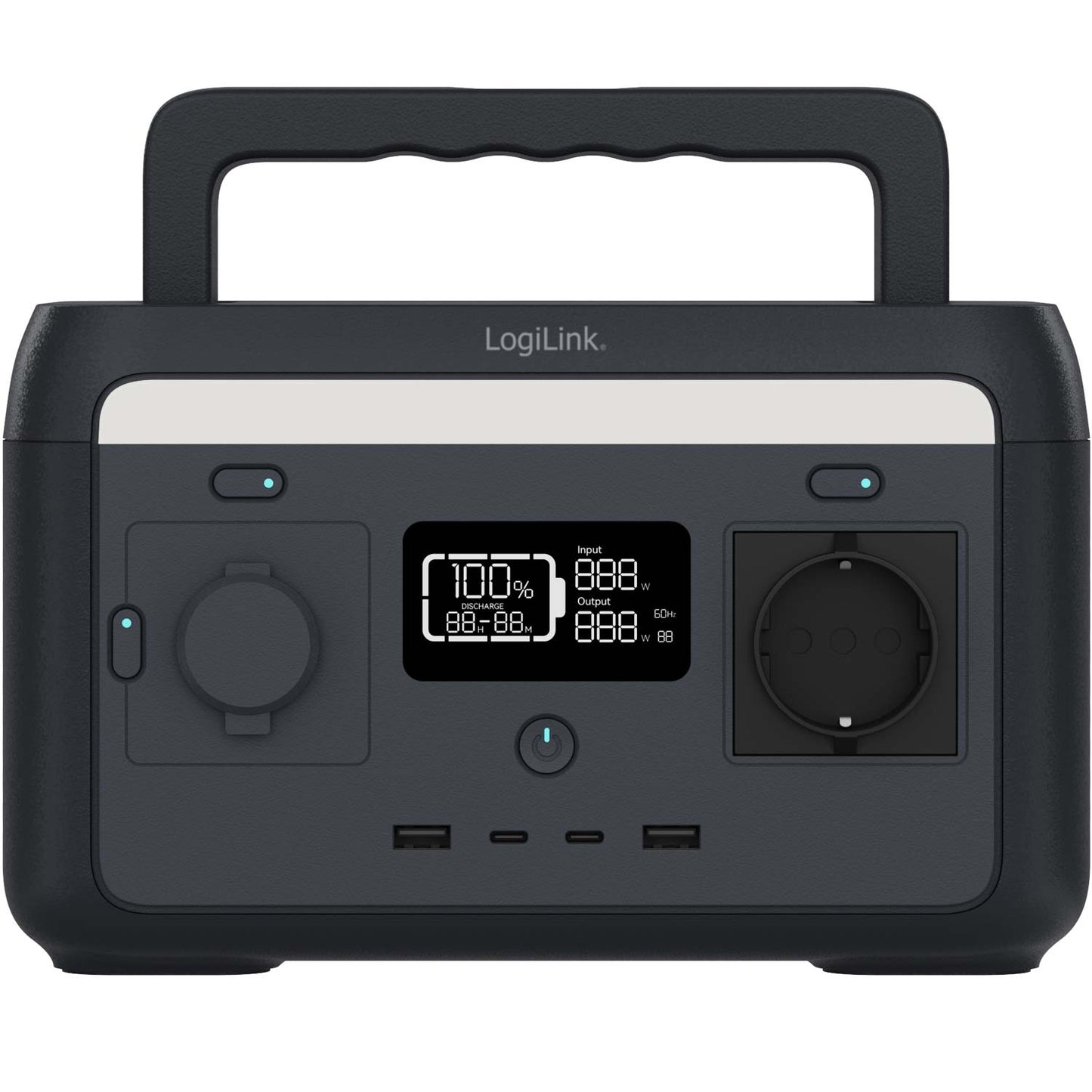 Portable Power Station 300W, 204.8Wh, 6 Ports, LED Light