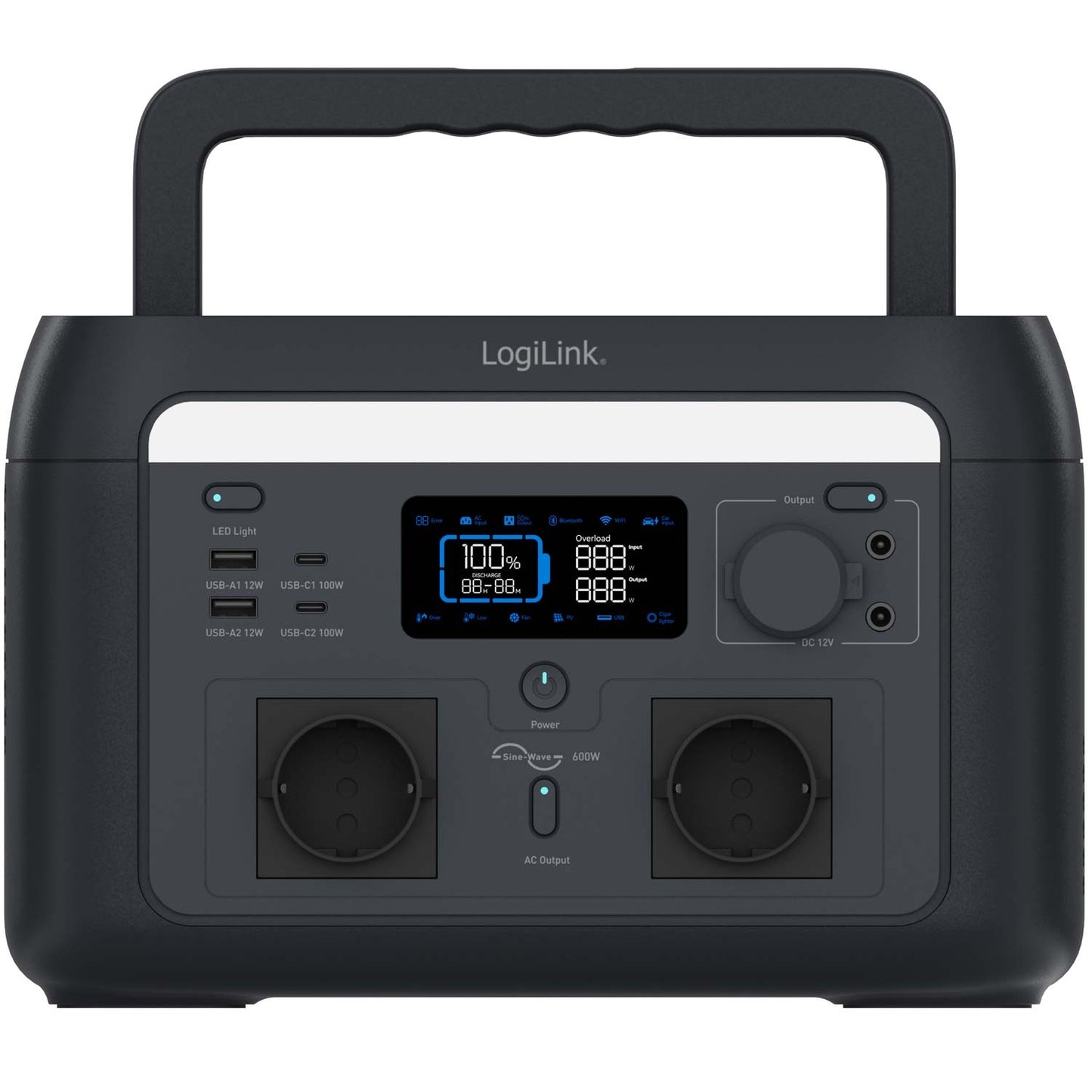 Portable Power Station 600W, 512Wh, Tuya-Compatible