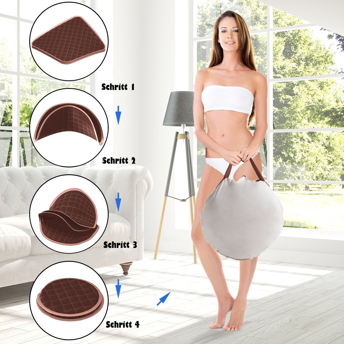 Portable Steam Sauna Spa with Chair Foot Massage Roller and Absorbent Mat 9 Adjustable Temperature Levels Indoor Spa Cabin Coffee