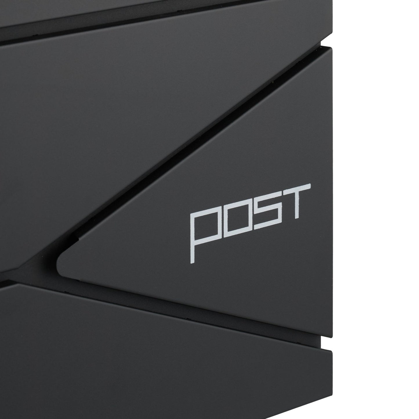 Postbox with Newspaper Slot – Matte Black Steel