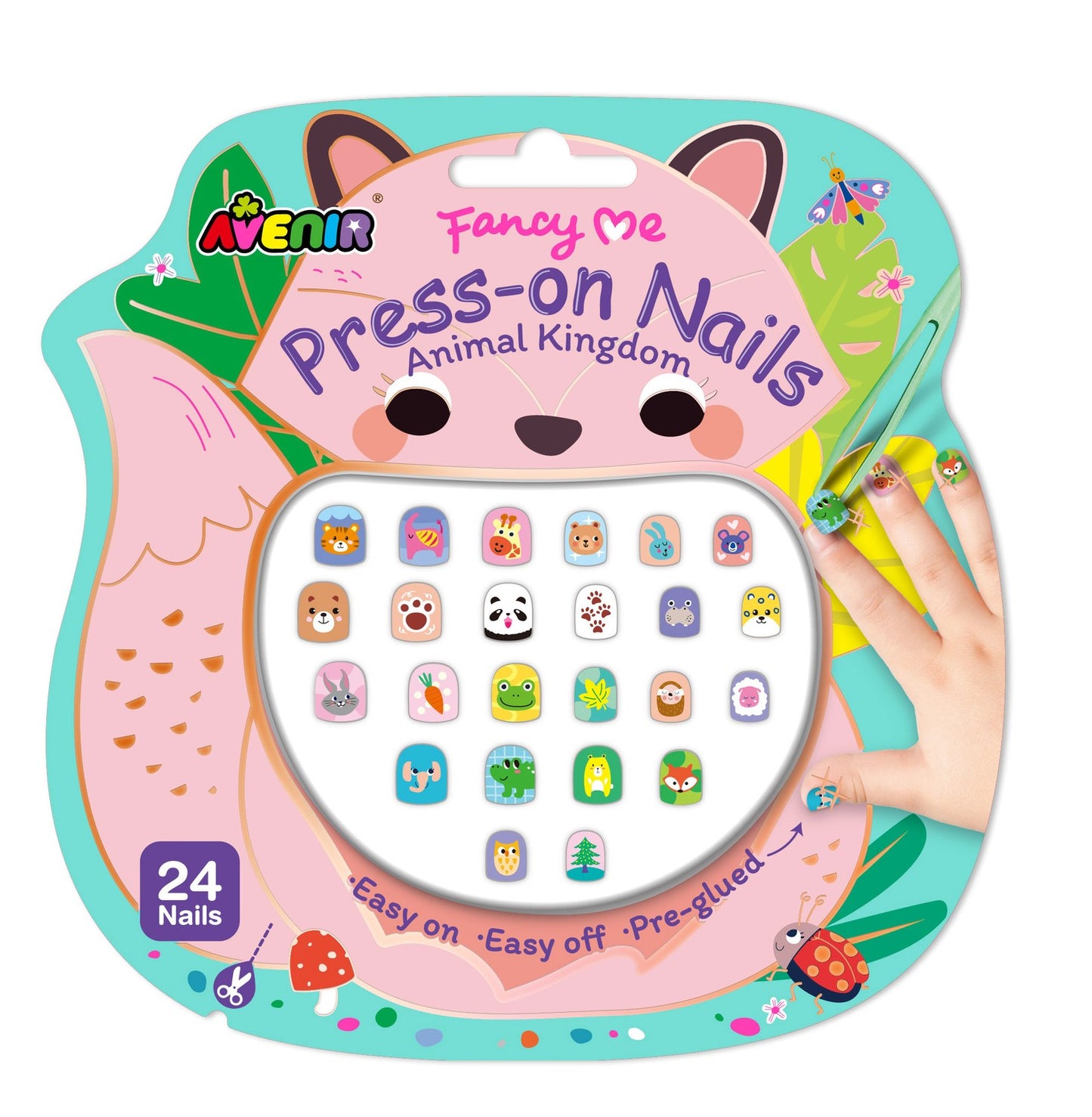Press-On Nails, Animal Kingdom Design, Easy Application