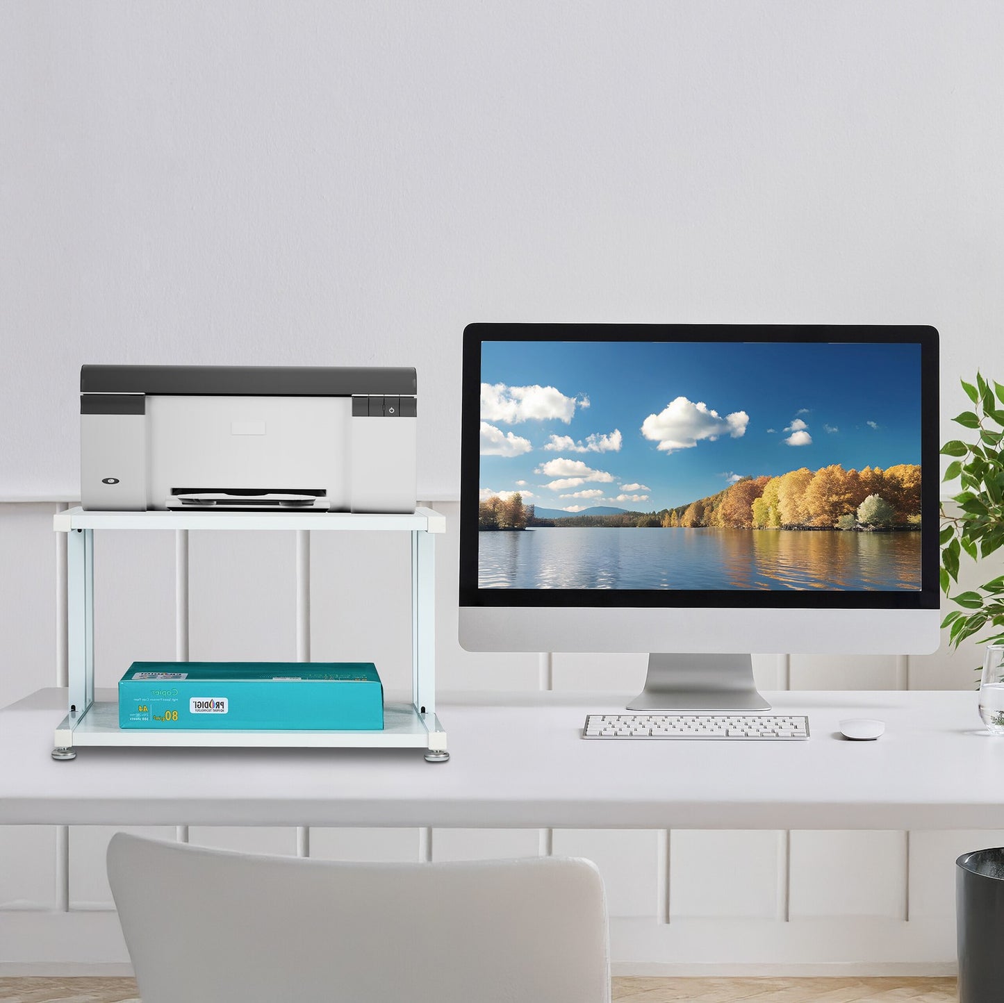 Printer stand with 2 shelves