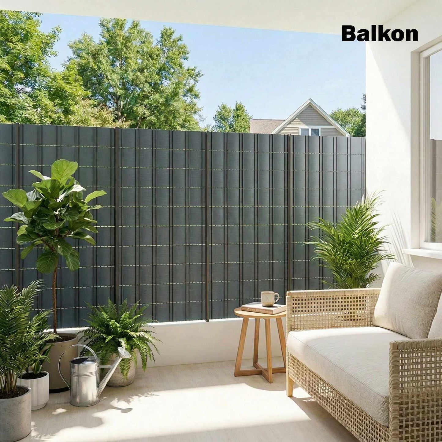 Privacy Fence Strips Set, UV-Resistant, Waterproof, 35m x 19cm, Gray