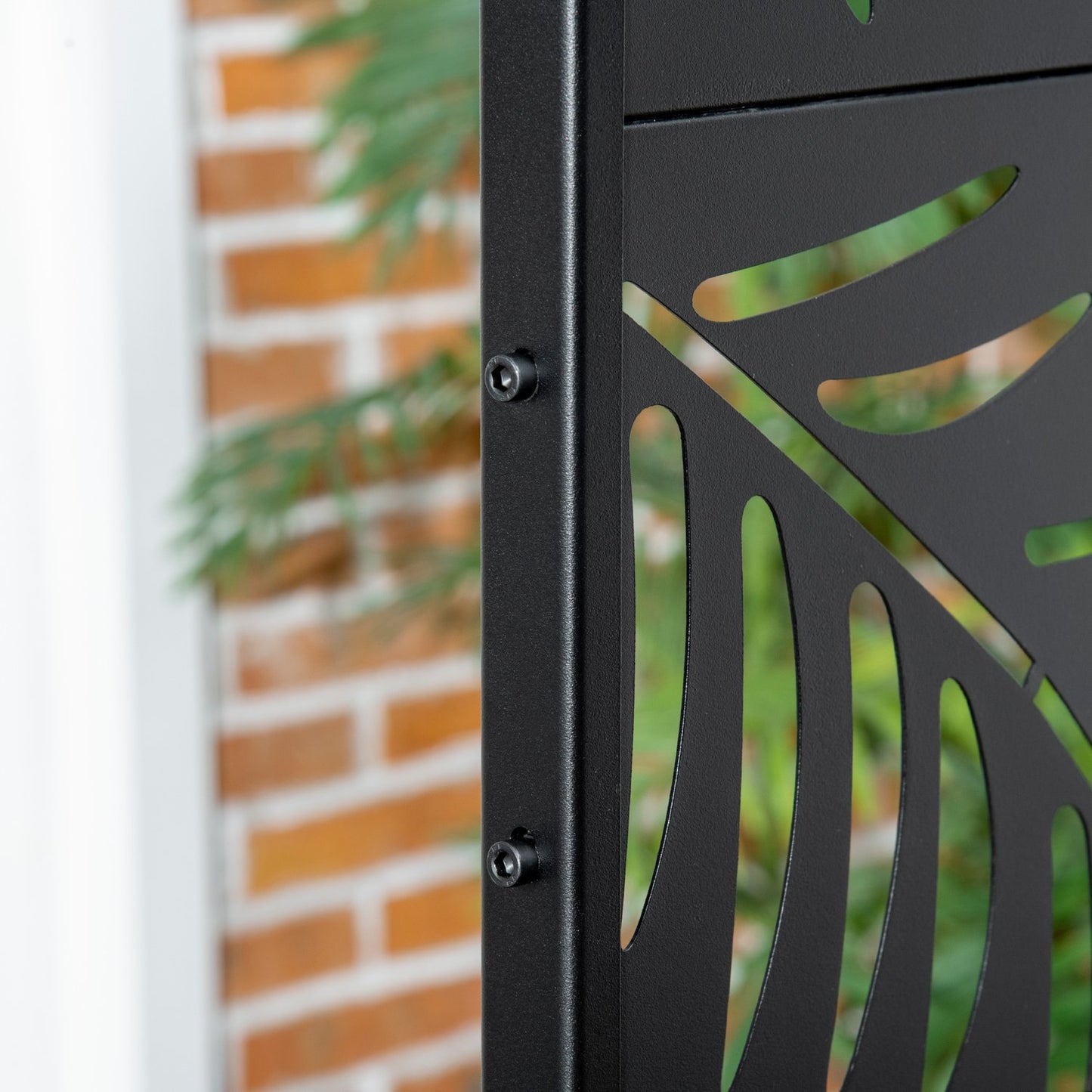 Screen divider in steel - Willow Leaf, 122x198cm, Use on patio