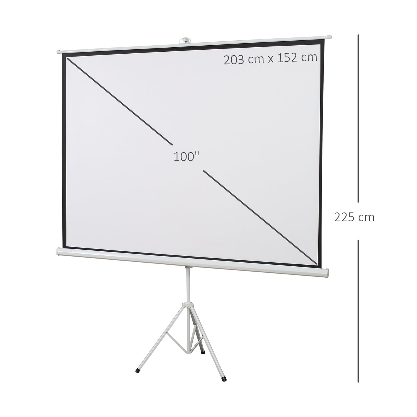 Projection Screen 4:3 Format, 100-Inch, White