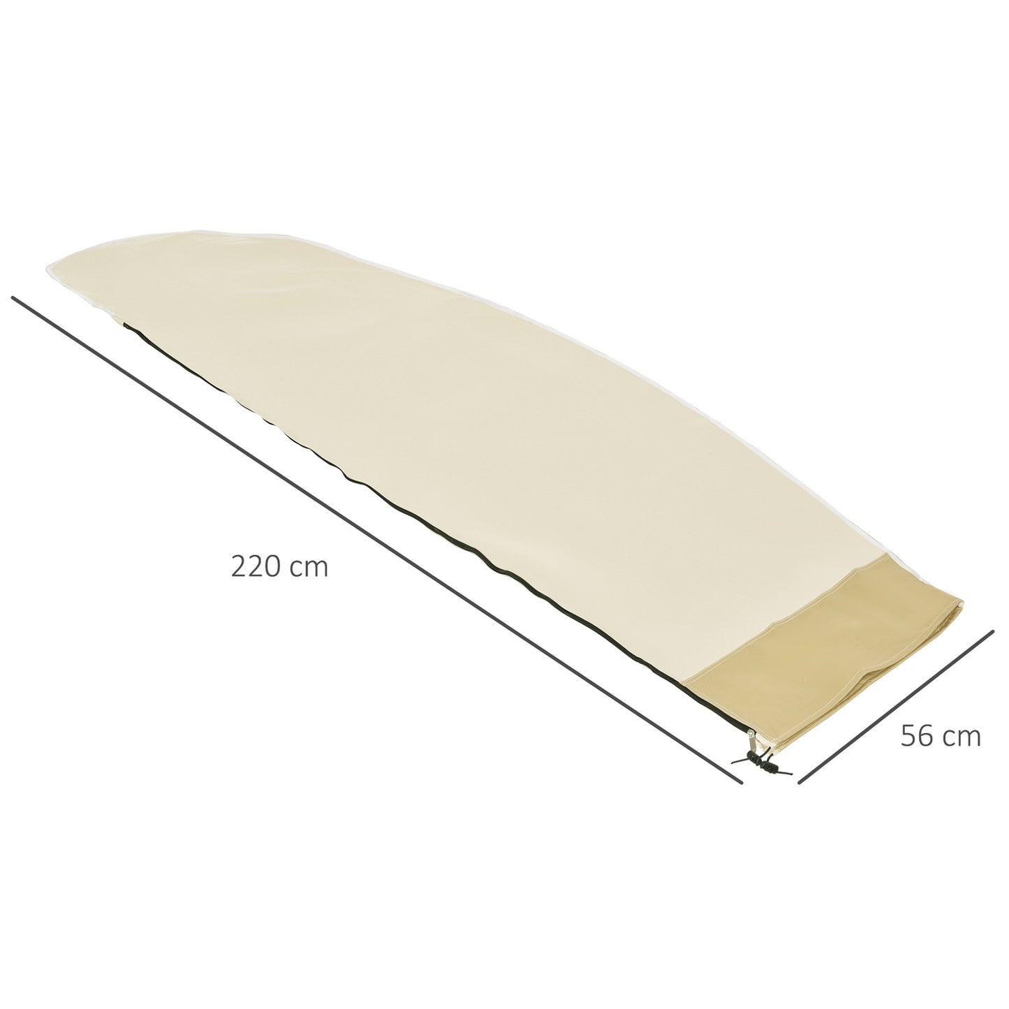 Cantilever umbrella cover, Oxford with zipper, Beige 56x220cm