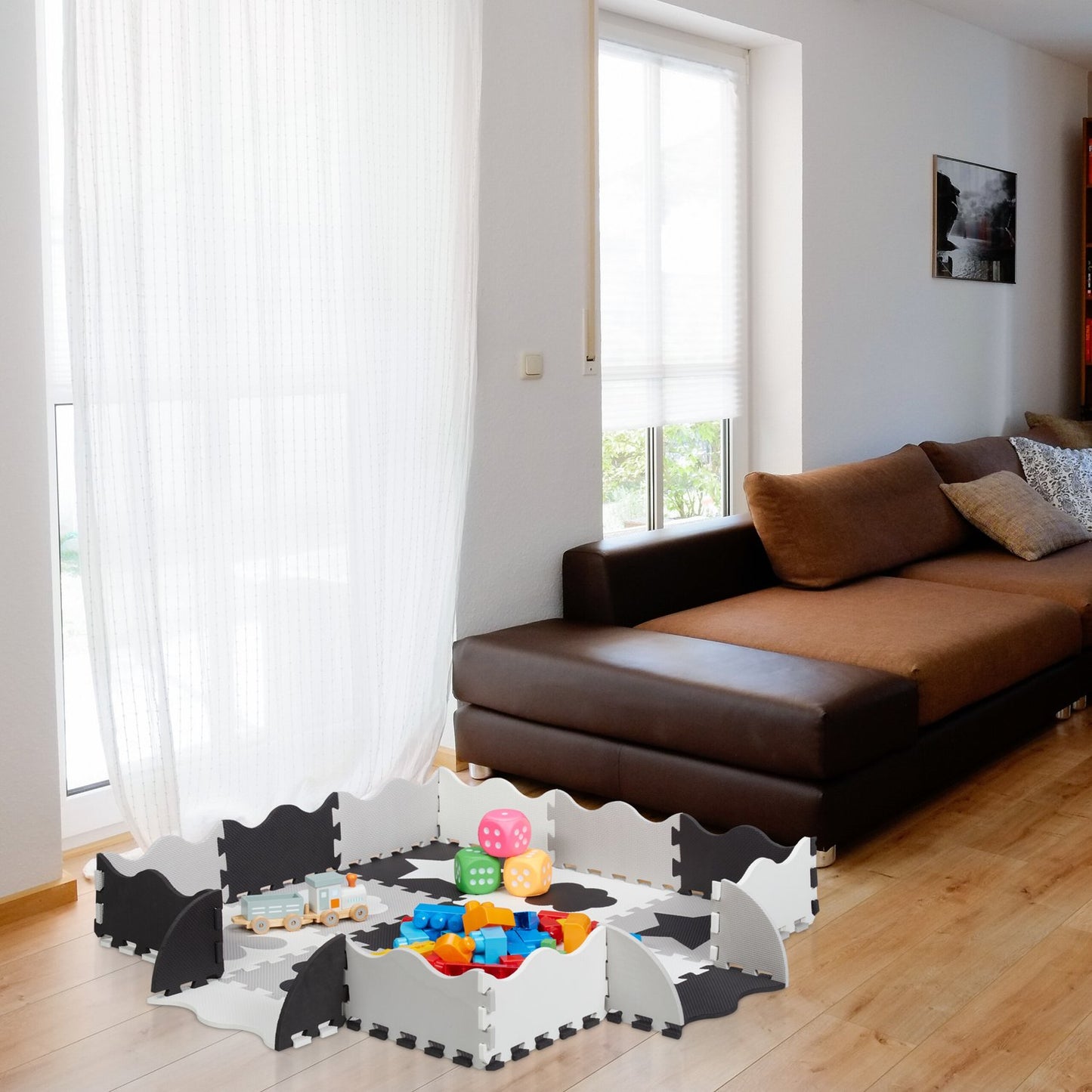 Puzzle 3x3 puzzle mat jigsaw with frame