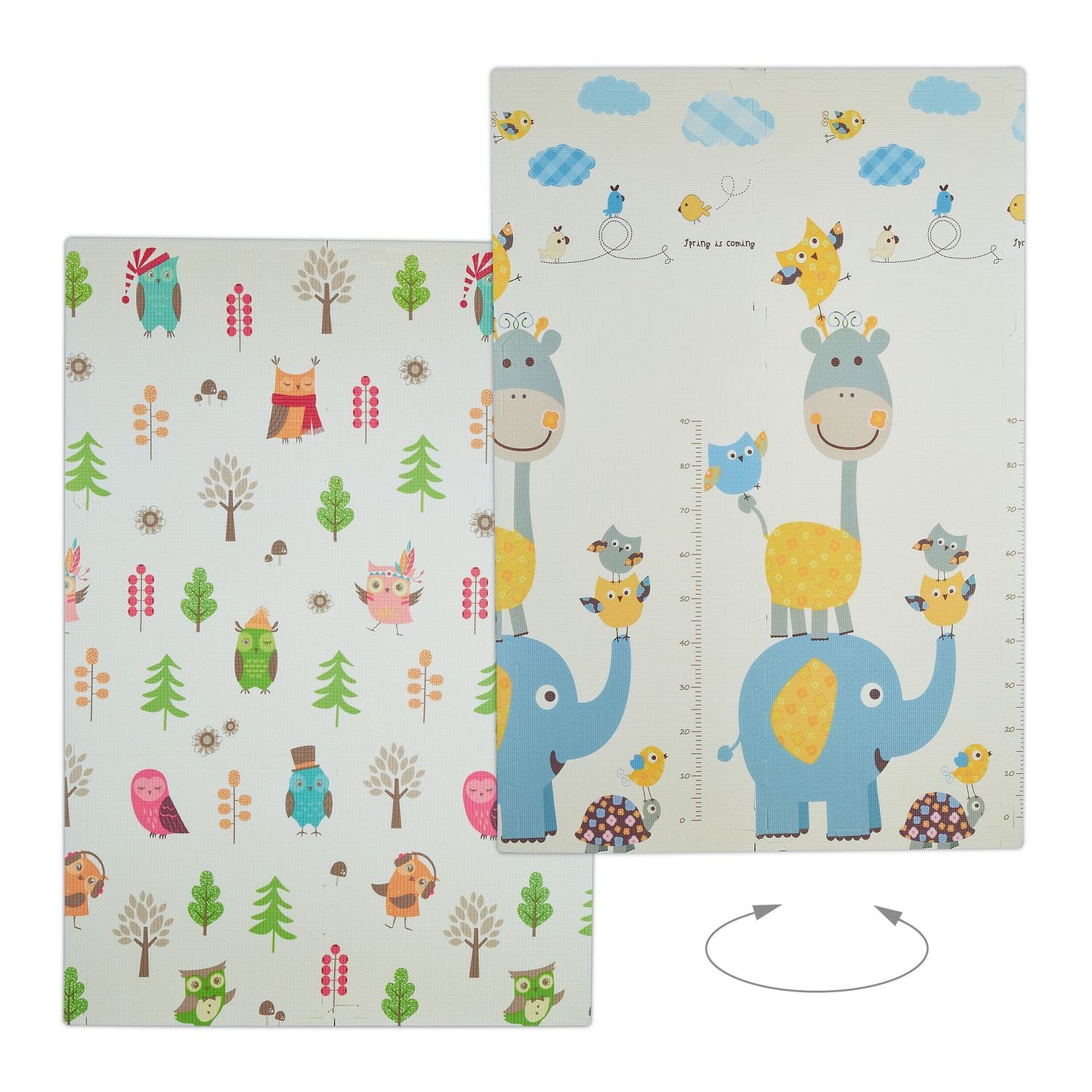 Puzzle mat duo: owl / elephant