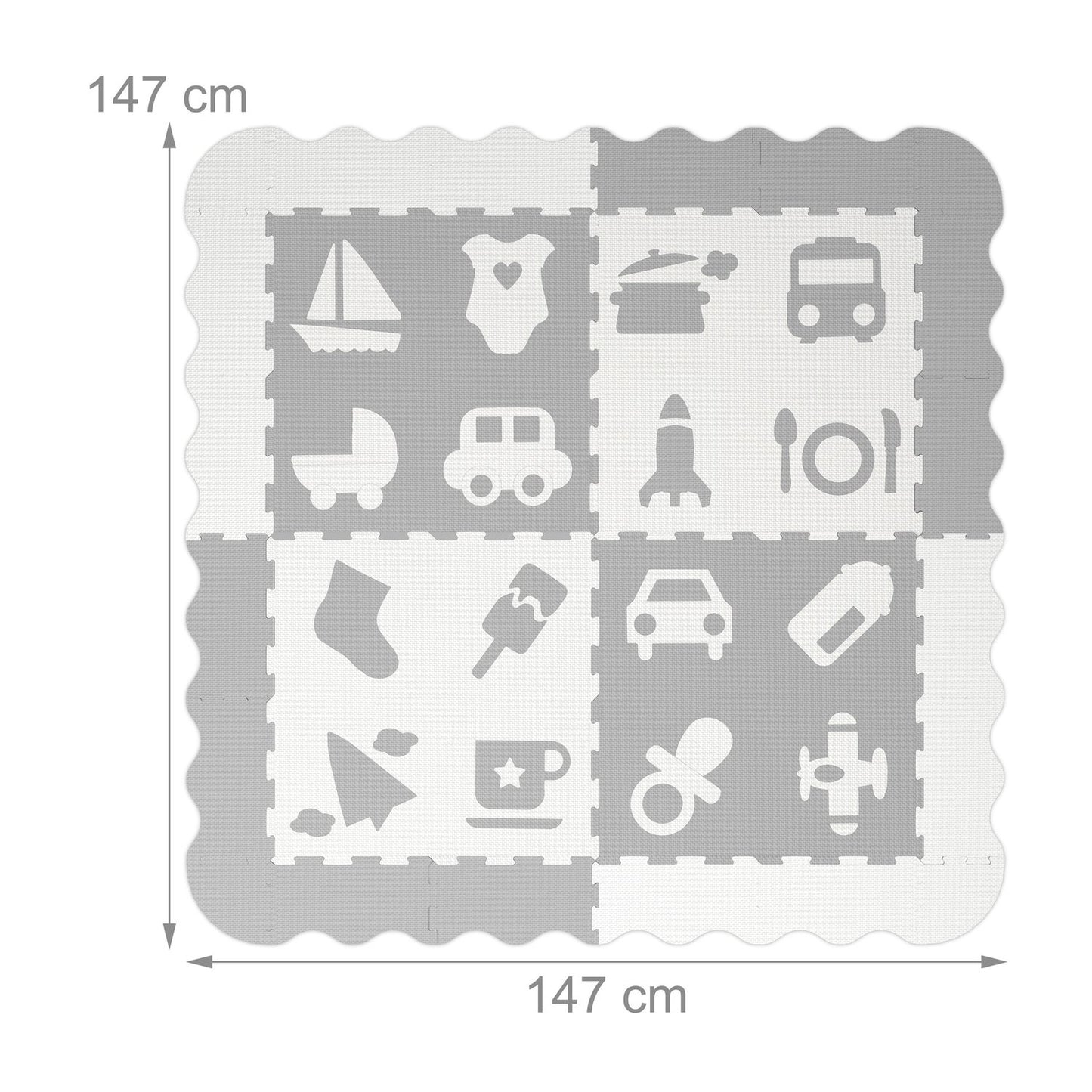 Puzzle mats with symbols