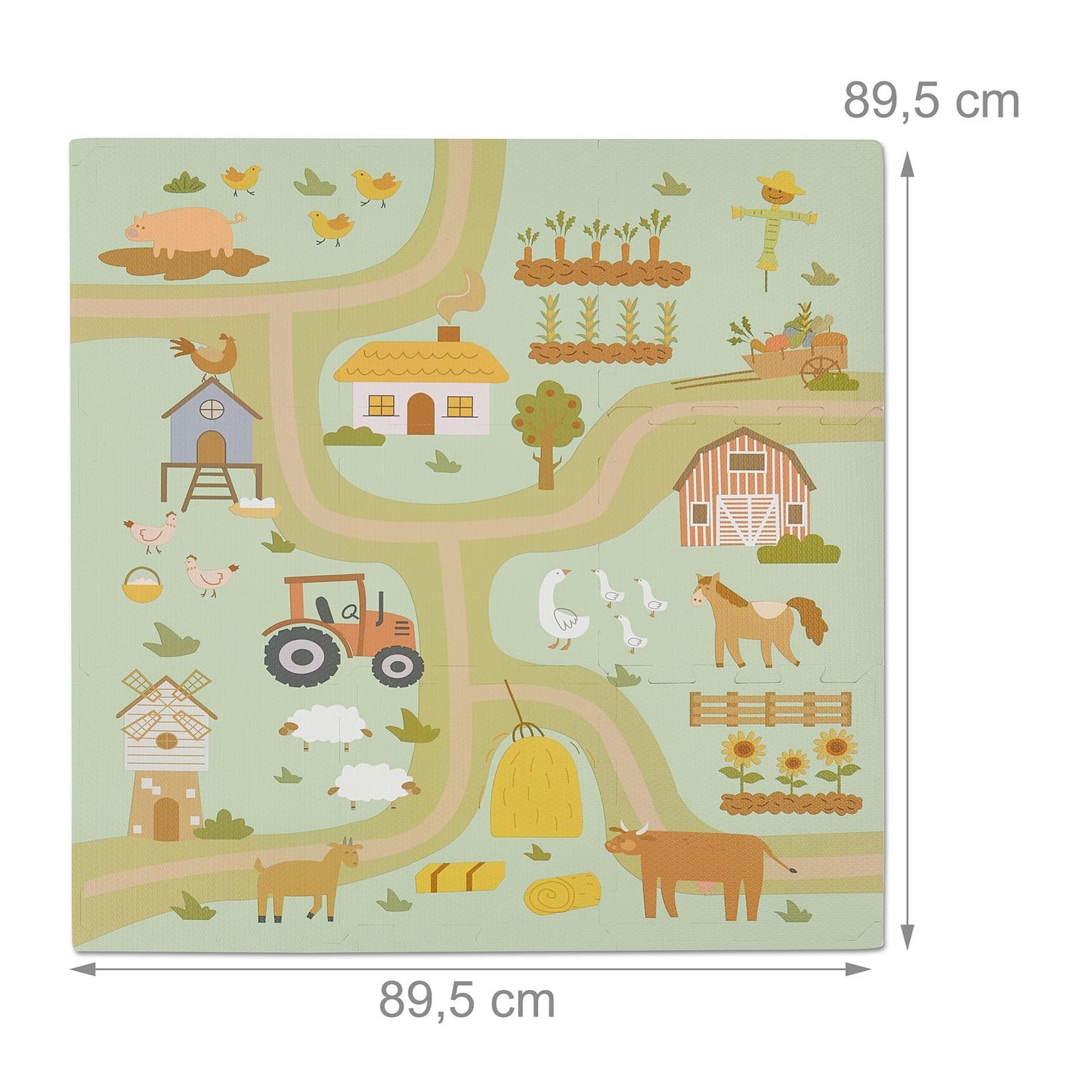 Puzzle mat with farmhouse
