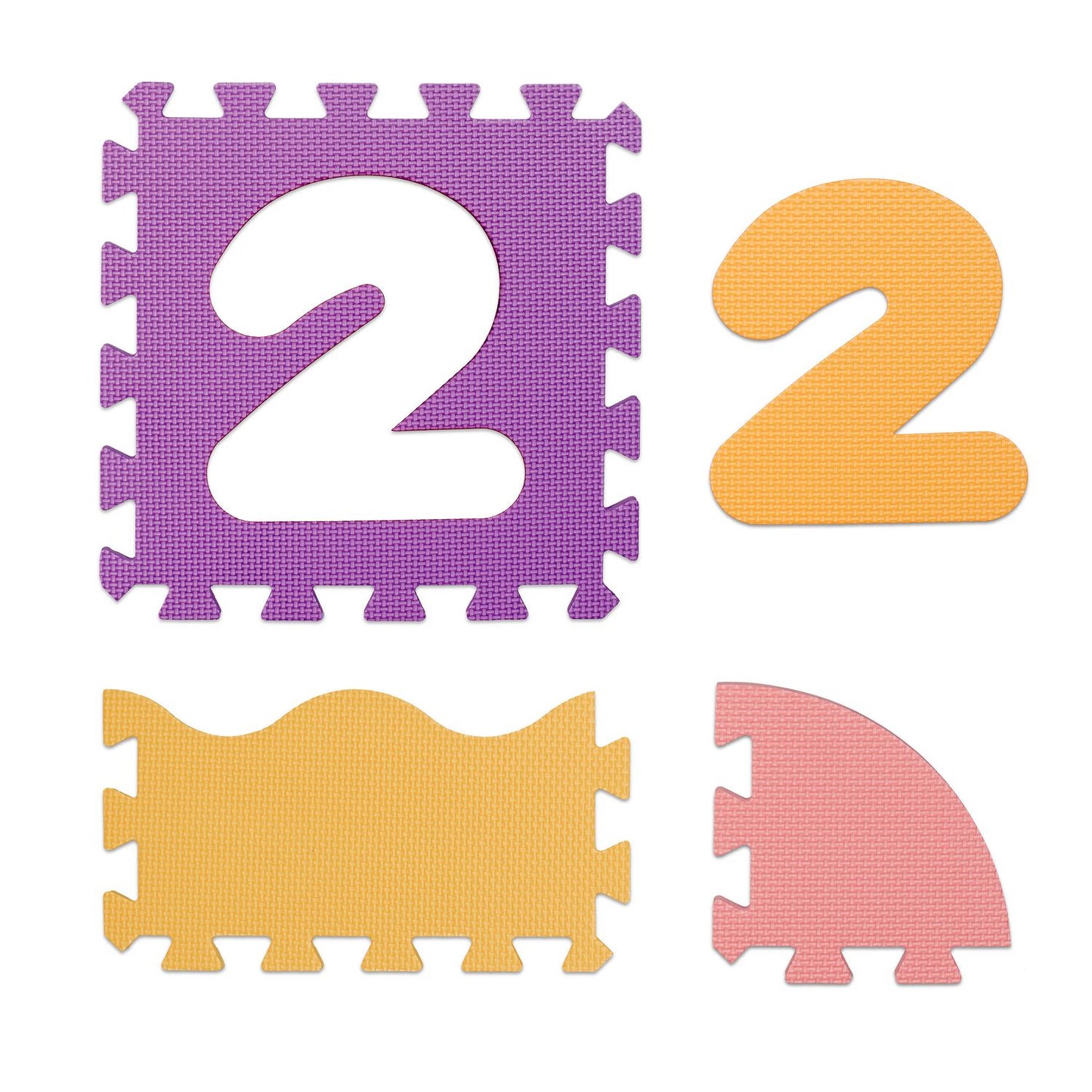 Puzzle mat with numbers and border