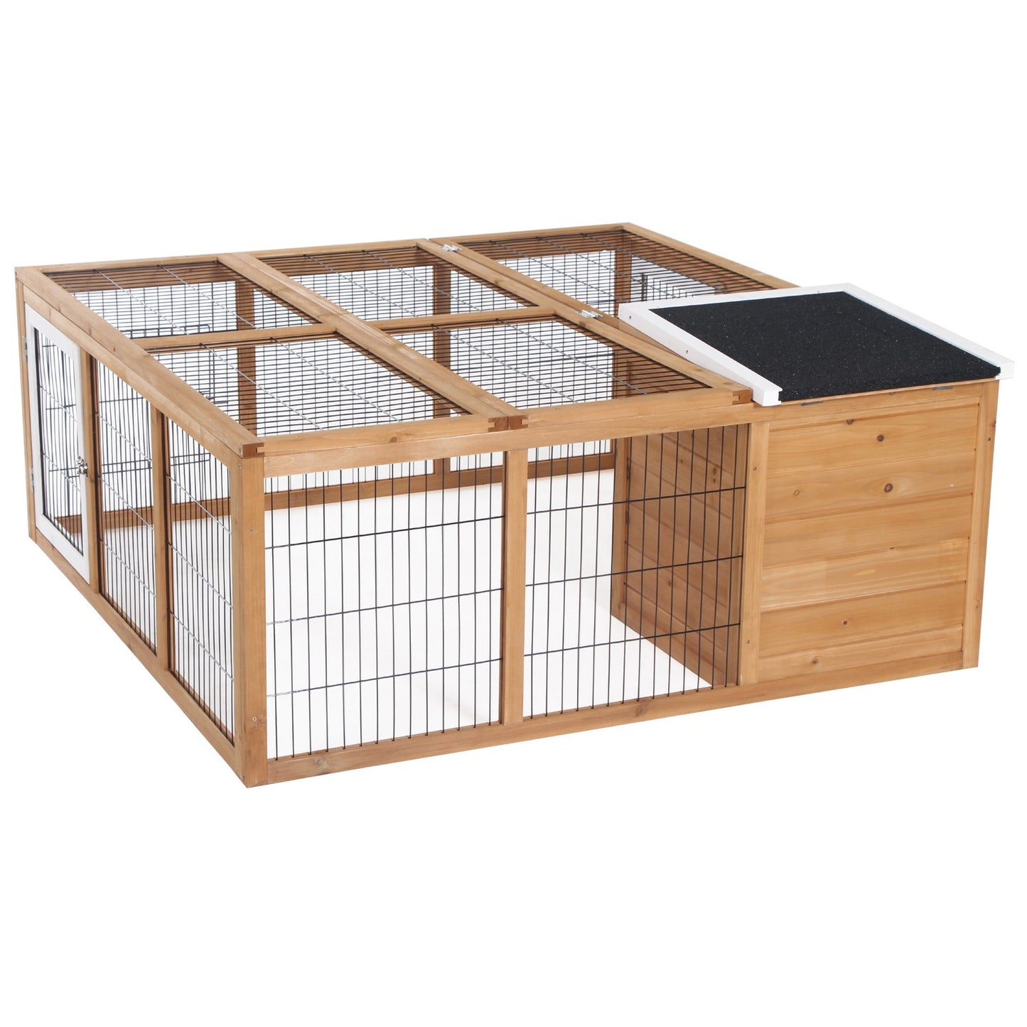 Rabbit cage for small animals, spruce, 123x120x52 cm, outdoor roof