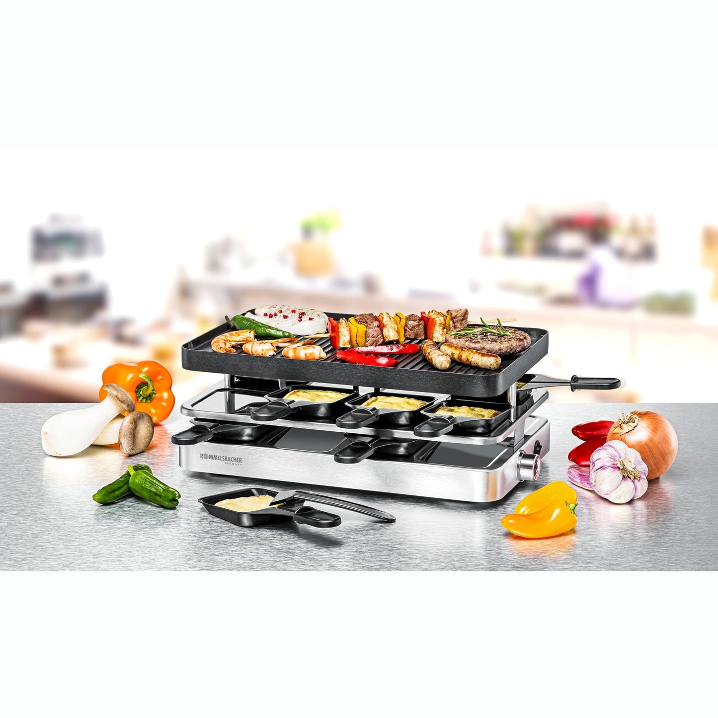 Raclette grill RC 1400 37X23cm 8 spatulas xxl cable