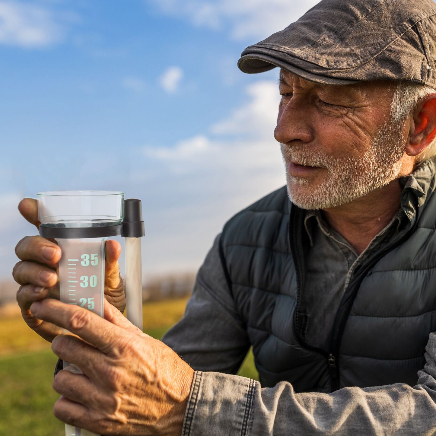 Rain gauge set of 2 with rod