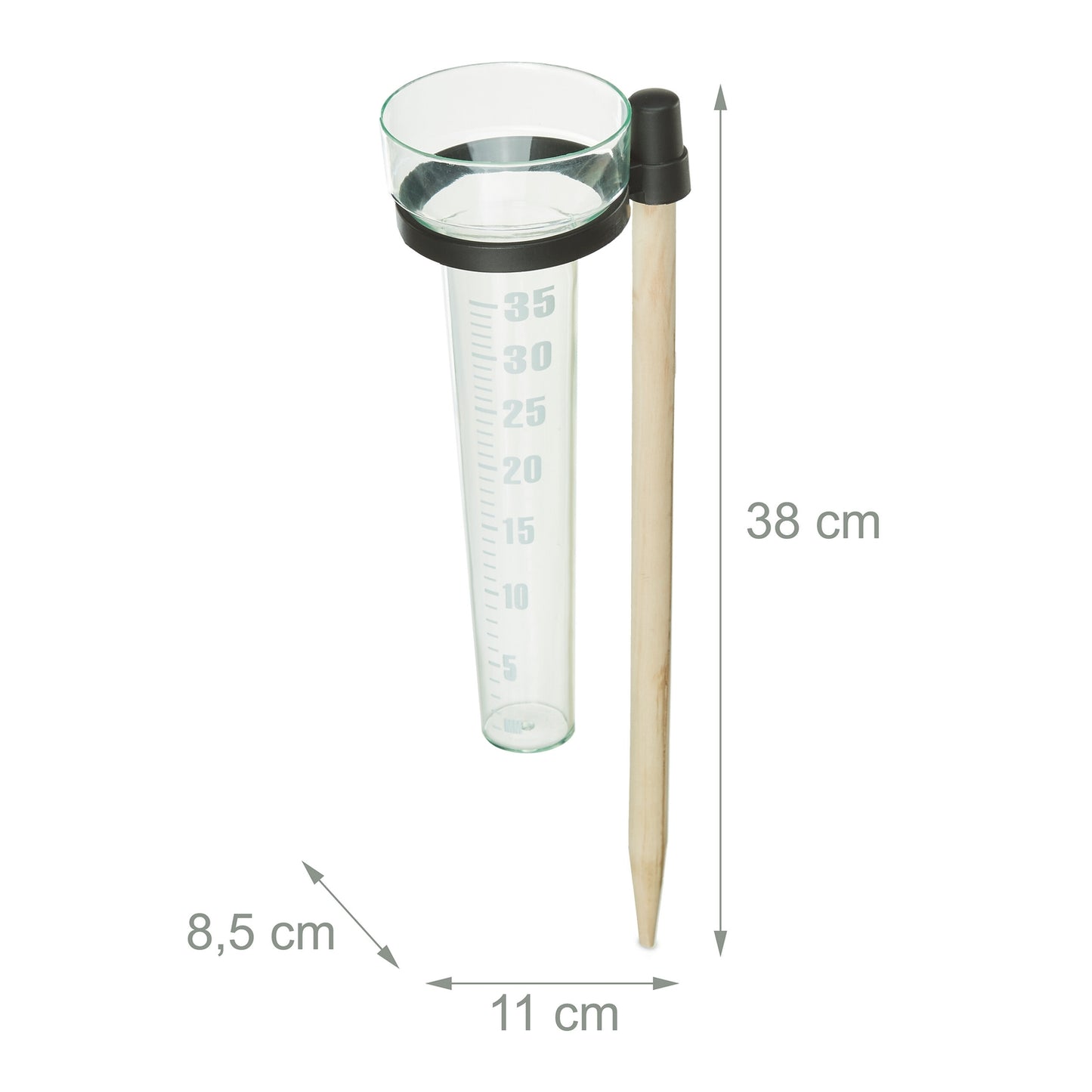 Rain gauge set of 2 with rod