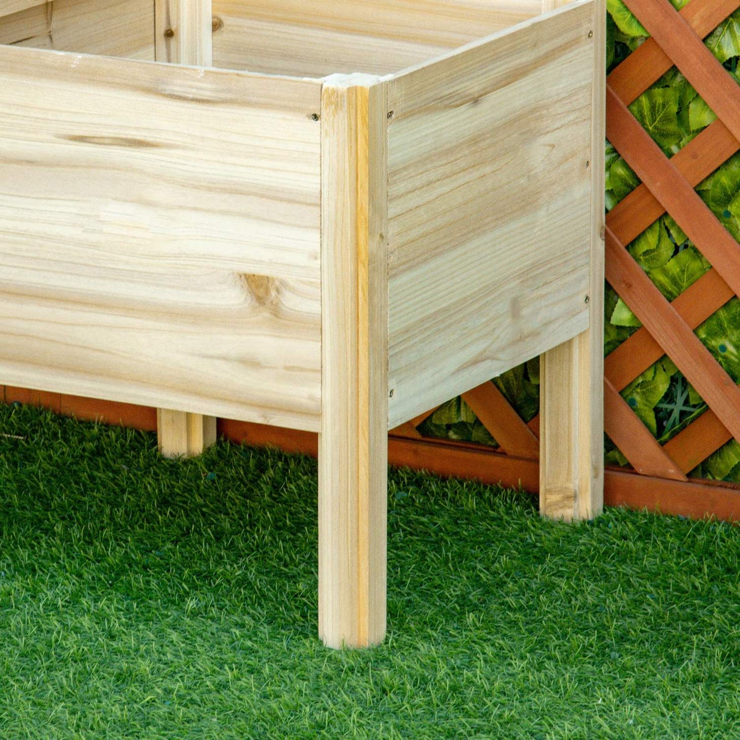3-tier raised wooden pot for garden and balcony, 125x45x108cm