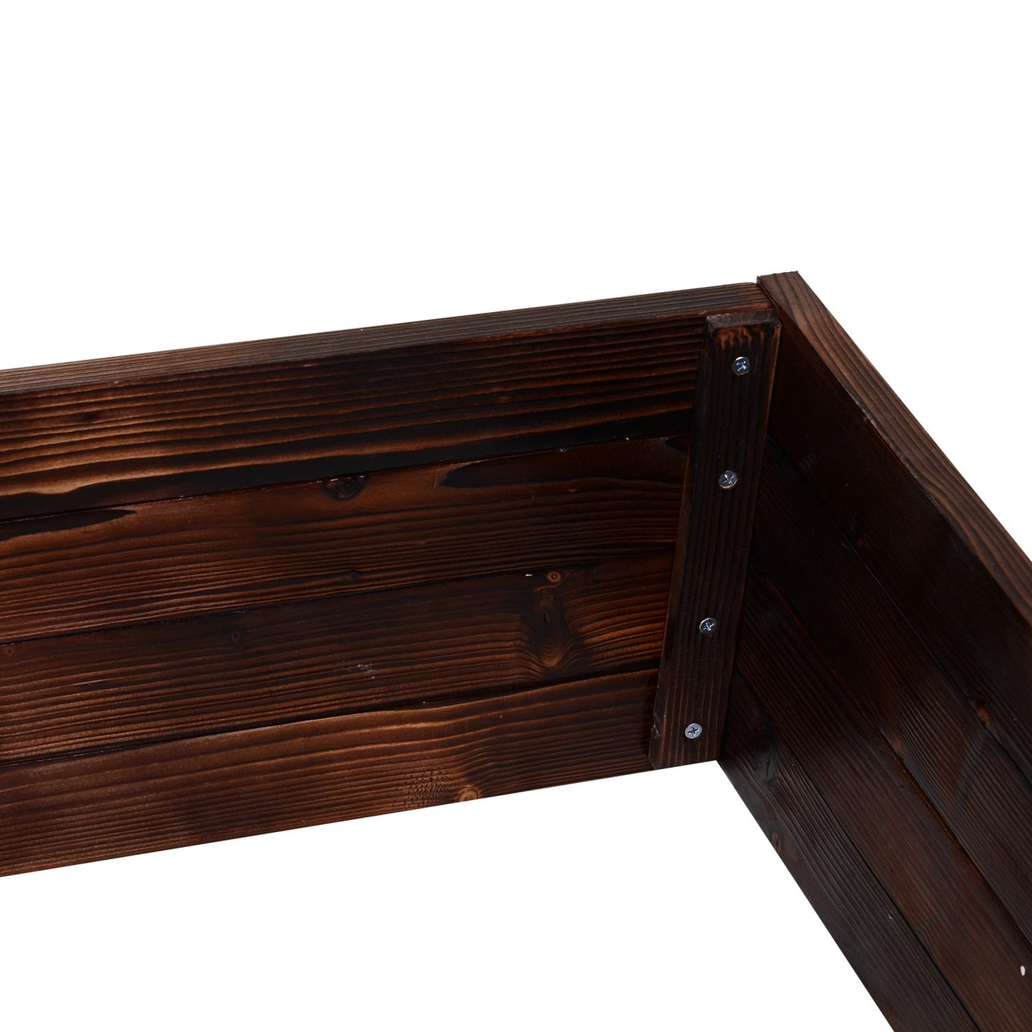 Planter box in solid wood, dark brown, 60x60x23 Cm
