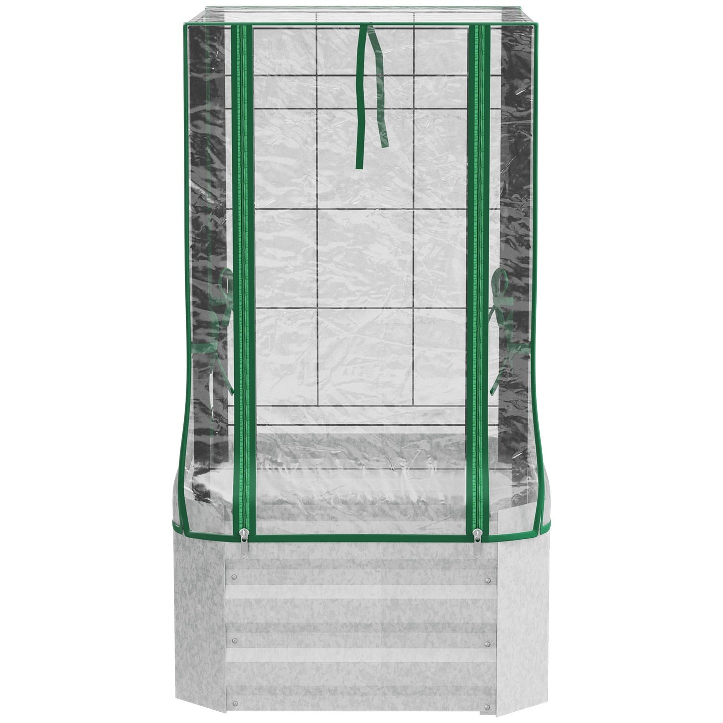 Raised garden bed set with cover & trellis for vines, 53x53x90cm