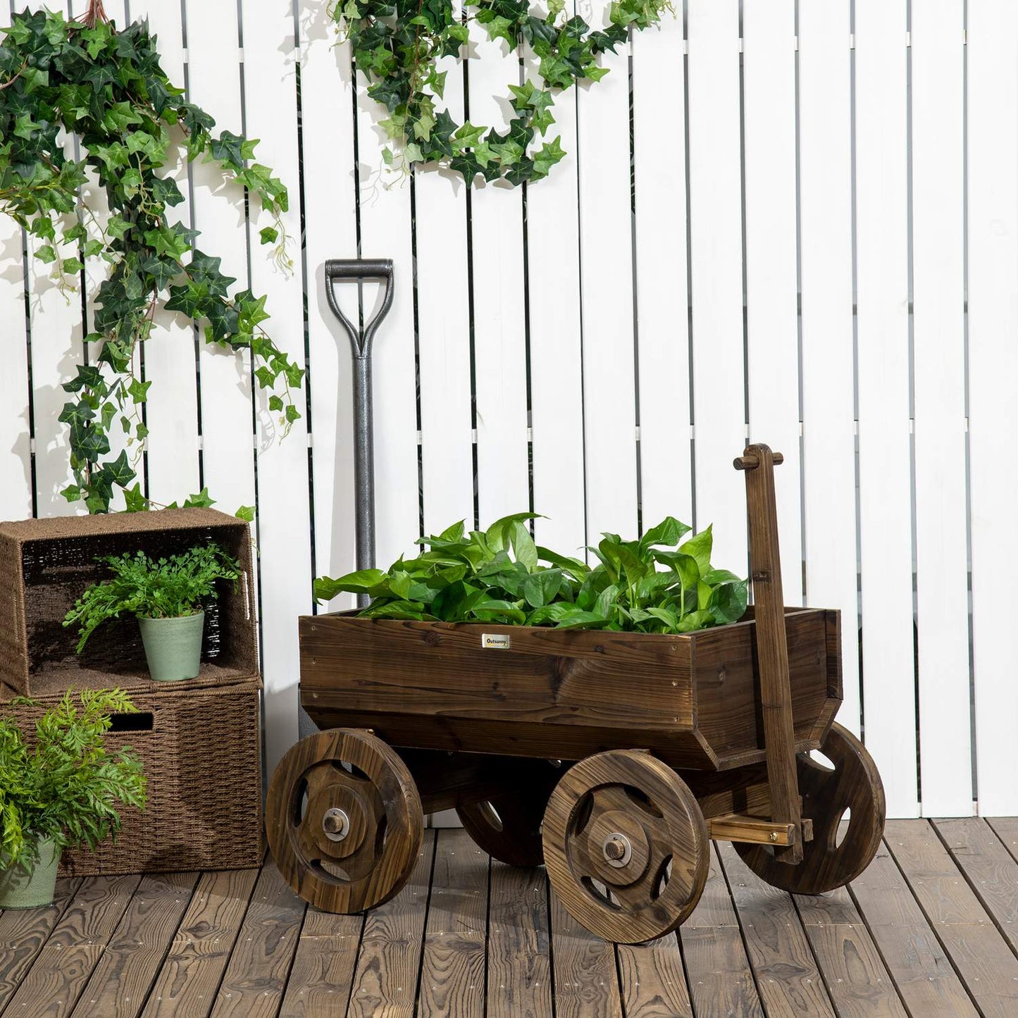 Wooden flower box - 120x53x55 cm, capacity 50 kg