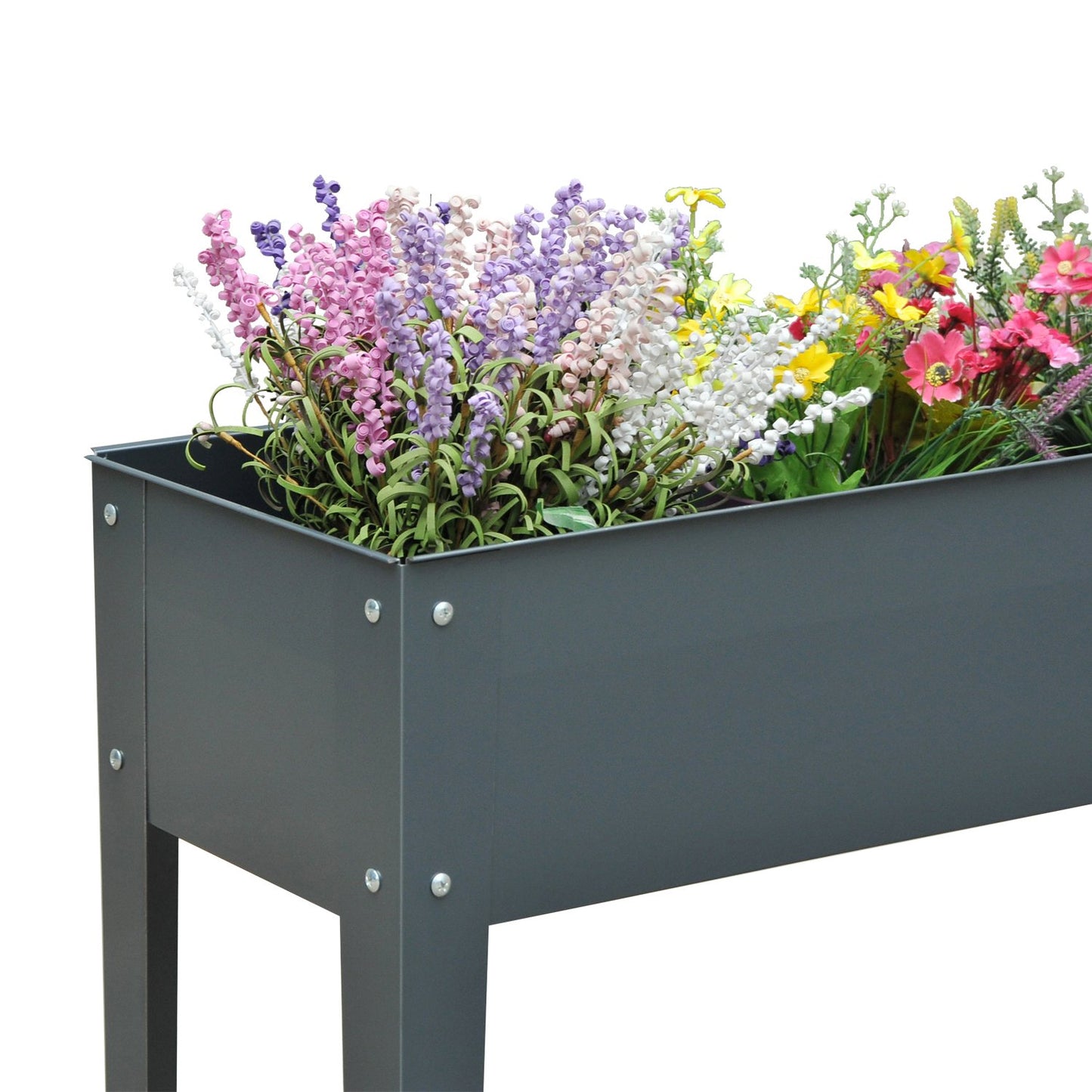 Metal garden bed - 100x30x80 cm, with drainage