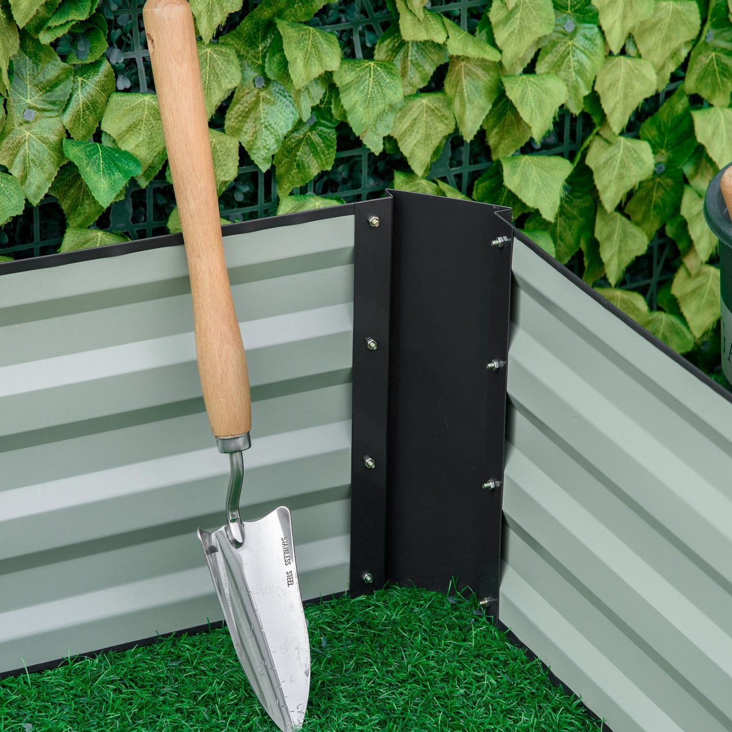 Steel garden bed - 241x90.5x30 cm, Grey
