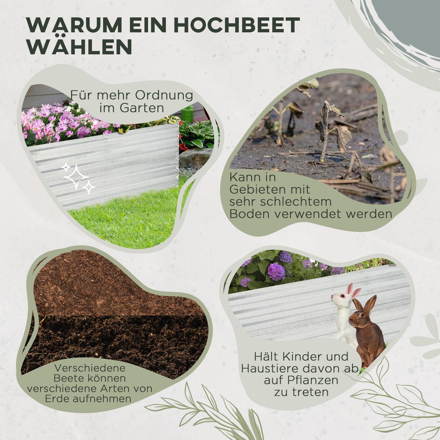 Steel garden bed - 180x90x60 cm, perfect for vegetables