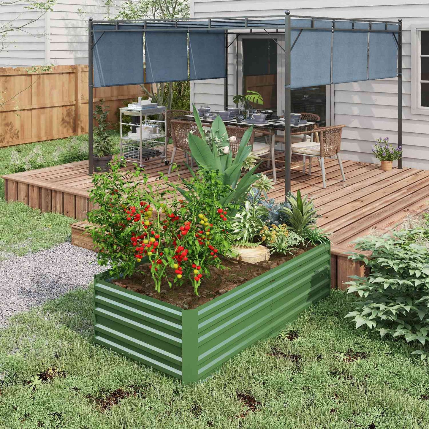 Steel garden bed - 180x90x60 cm, Cold frame