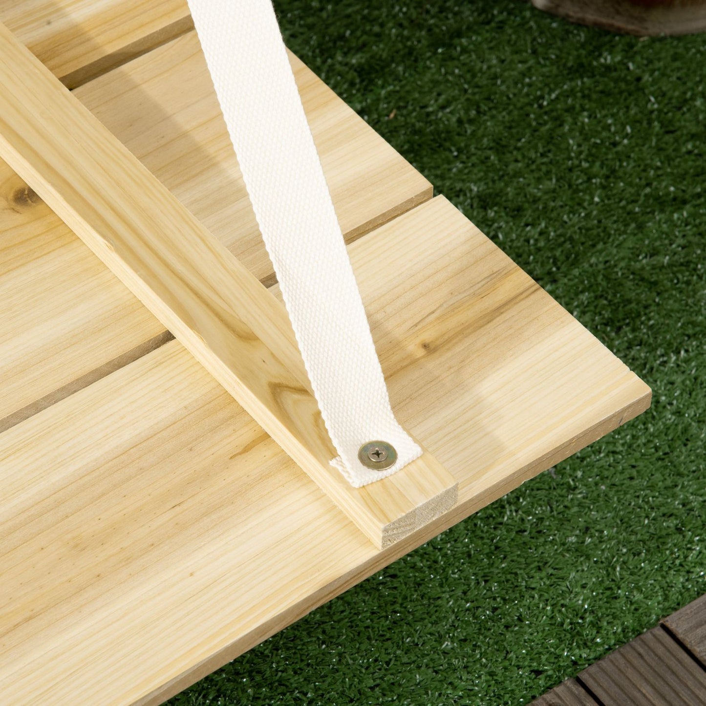Raised wooden planter with table & storage, 105 x 39.5 cm