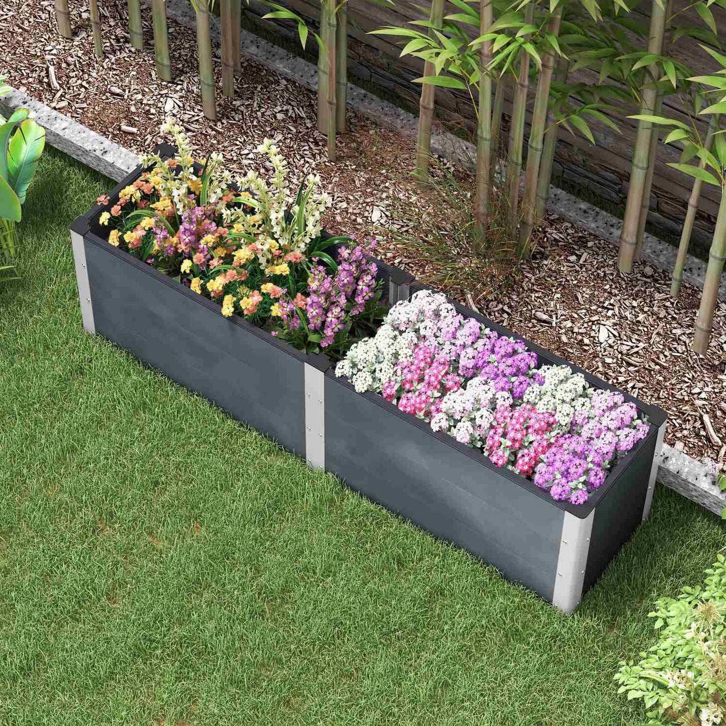 Raised garden bed 200x50x56cm for vegetables & herbs