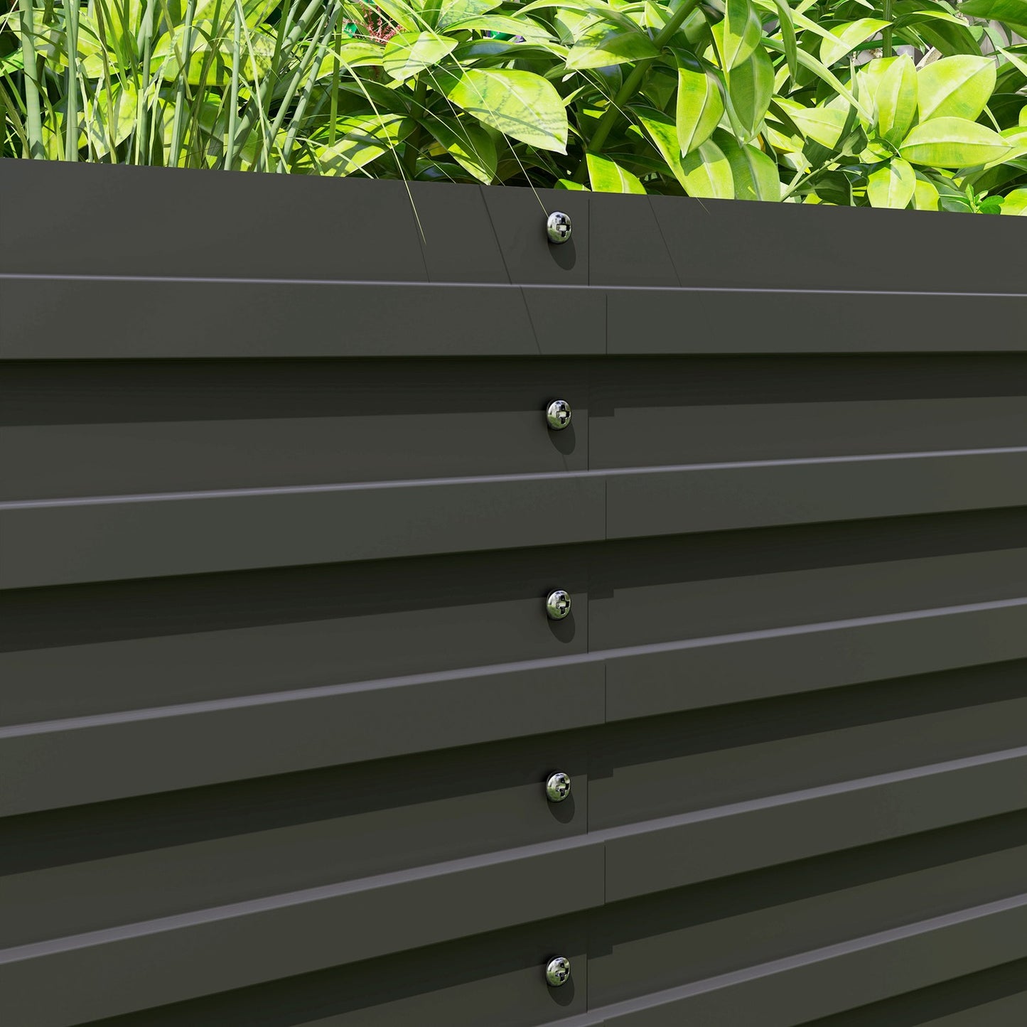 Raised garden bed in galvanized steel, weatherproof, 240x60x60 cm