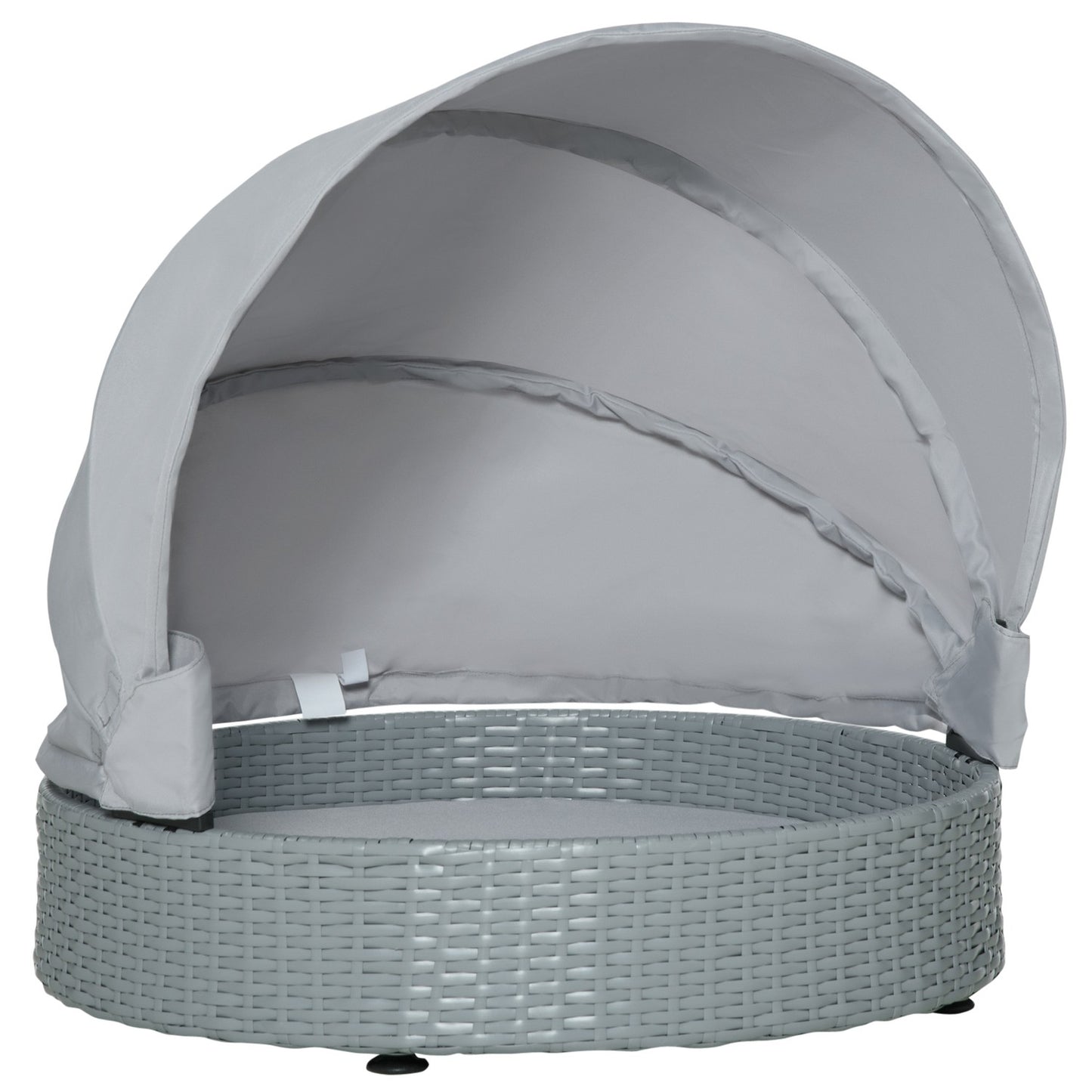 Outdoor rattan dog house with Cushion - Grey, 76x76x60 cm